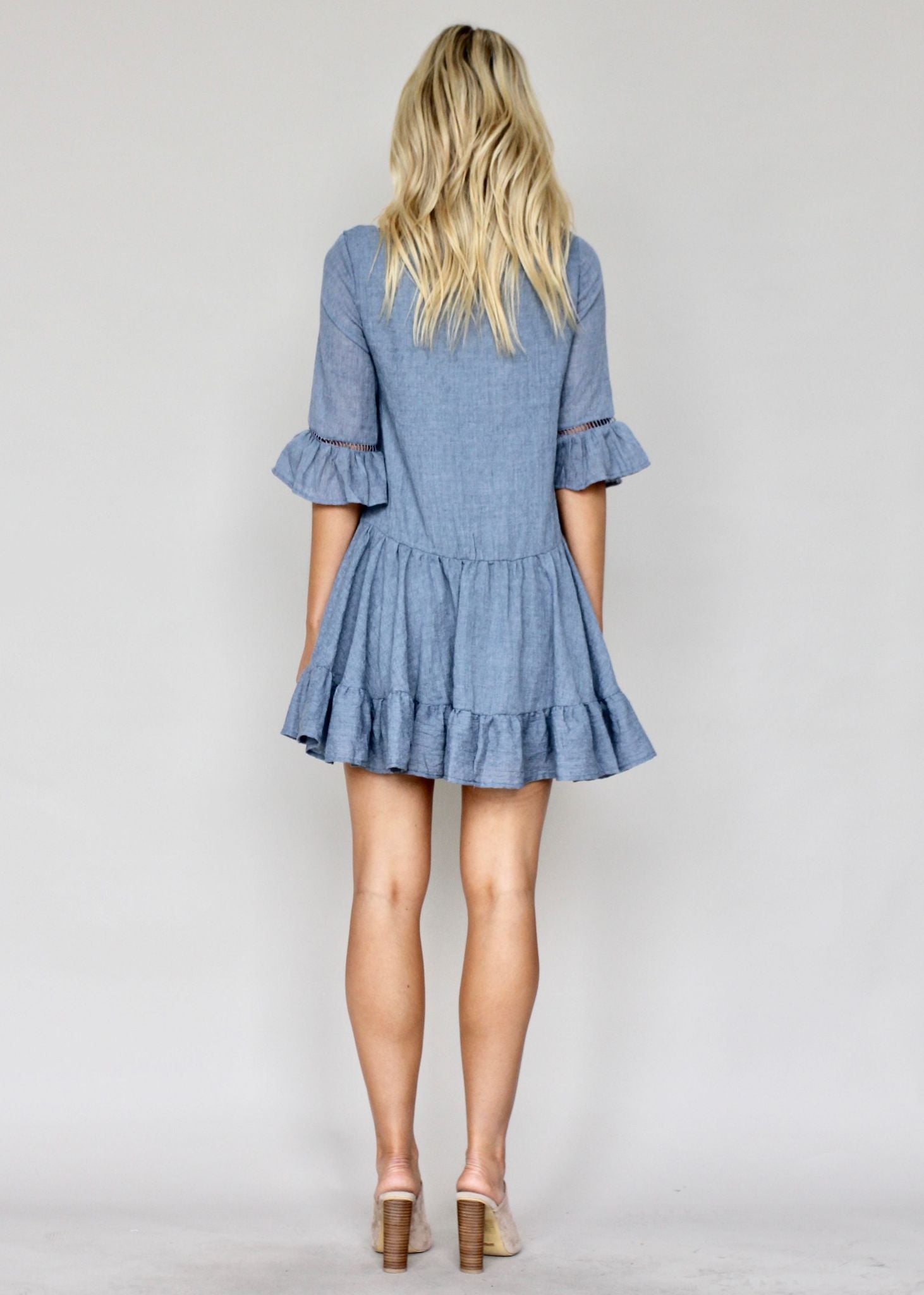 Crave More Swing Dress - Denim Blue