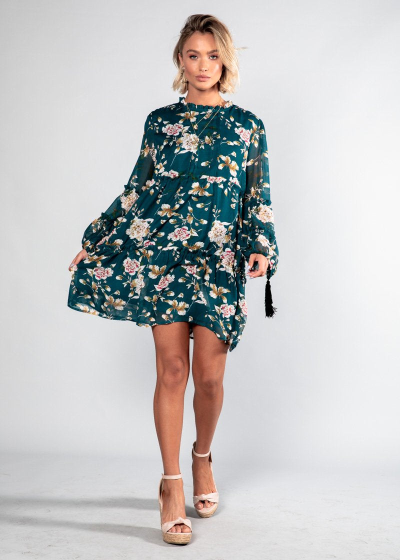 Lost Lover Swing Dress - Emerald