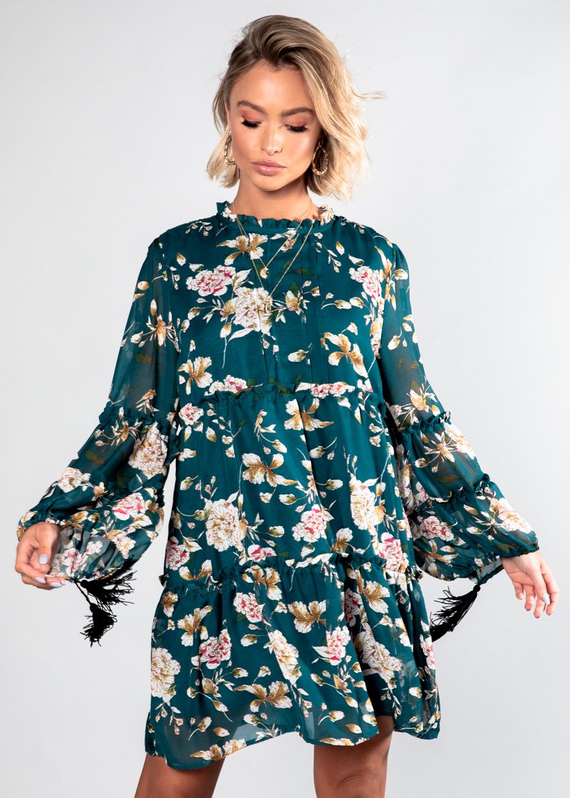 Lost Lover Swing Dress - Emerald