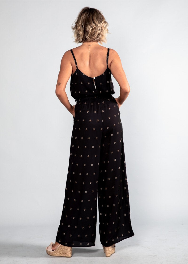Eastside Pantsuit w/ Tie - Black Jewel