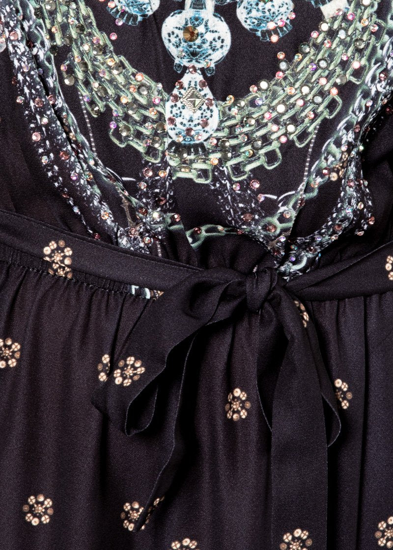 Eastside Pantsuit w/ Tie - Black Jewel