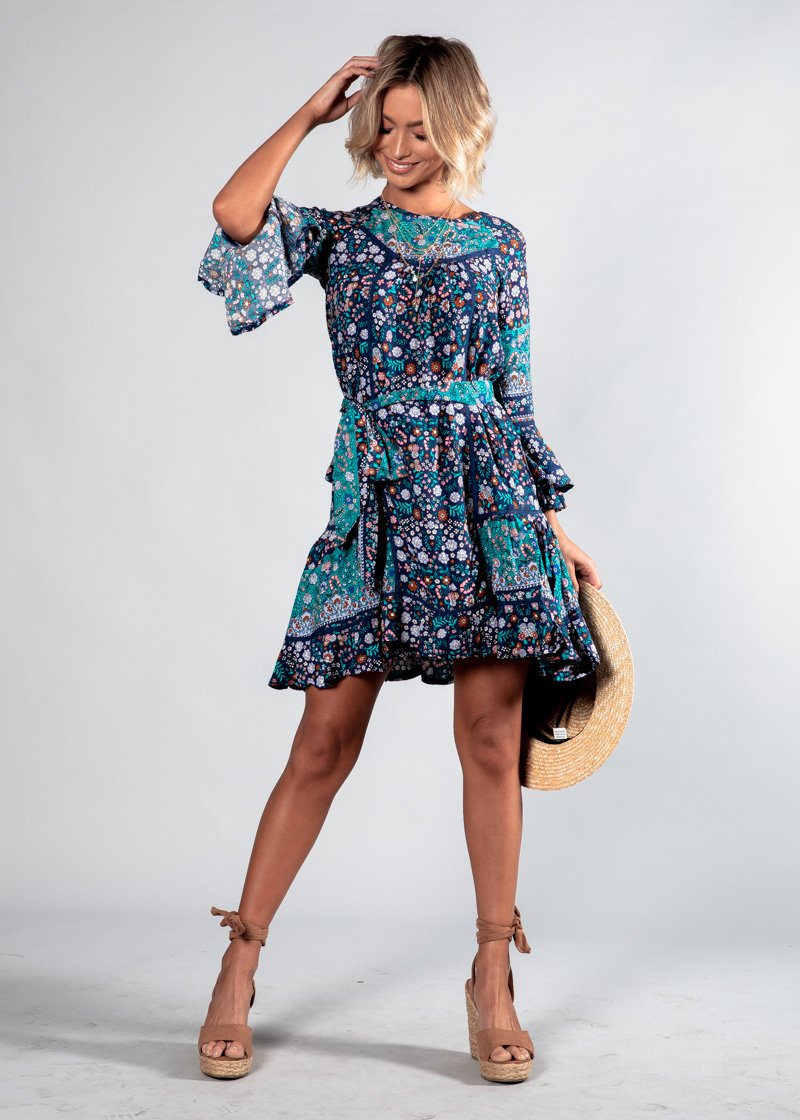 Mermaid Swing Dress w/ Tie - Ziah