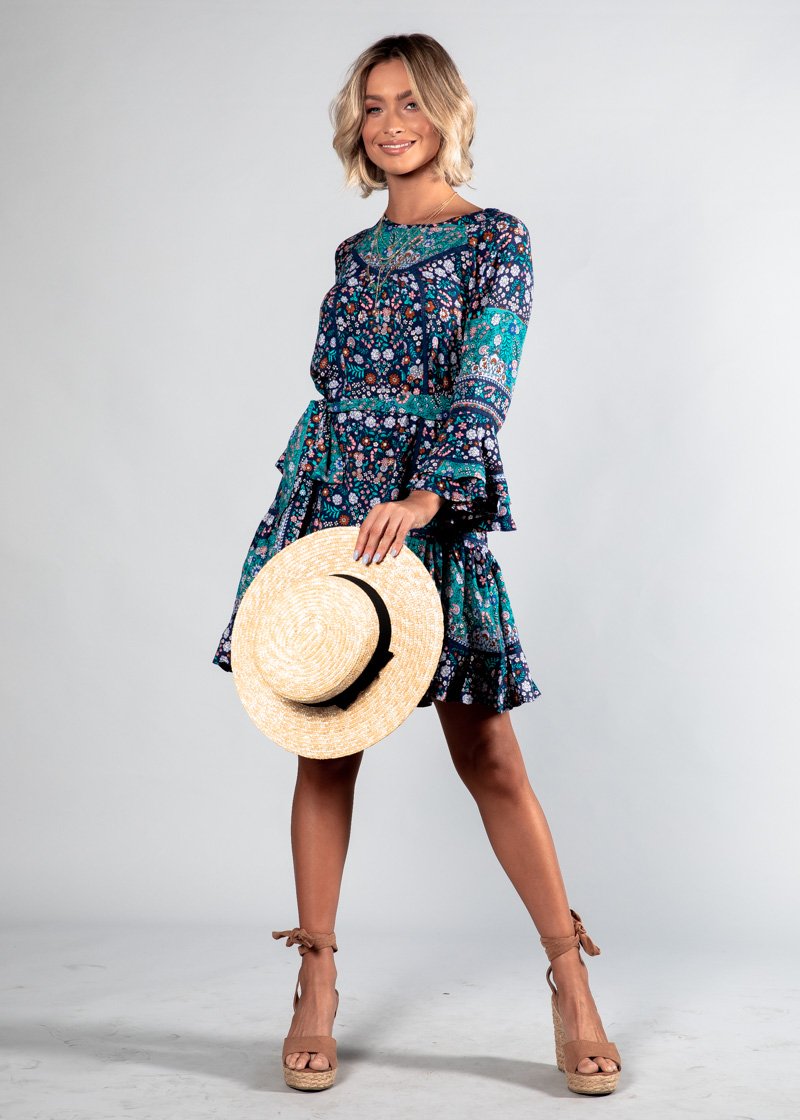 Mermaid Swing Dress w/ Tie - Ziah