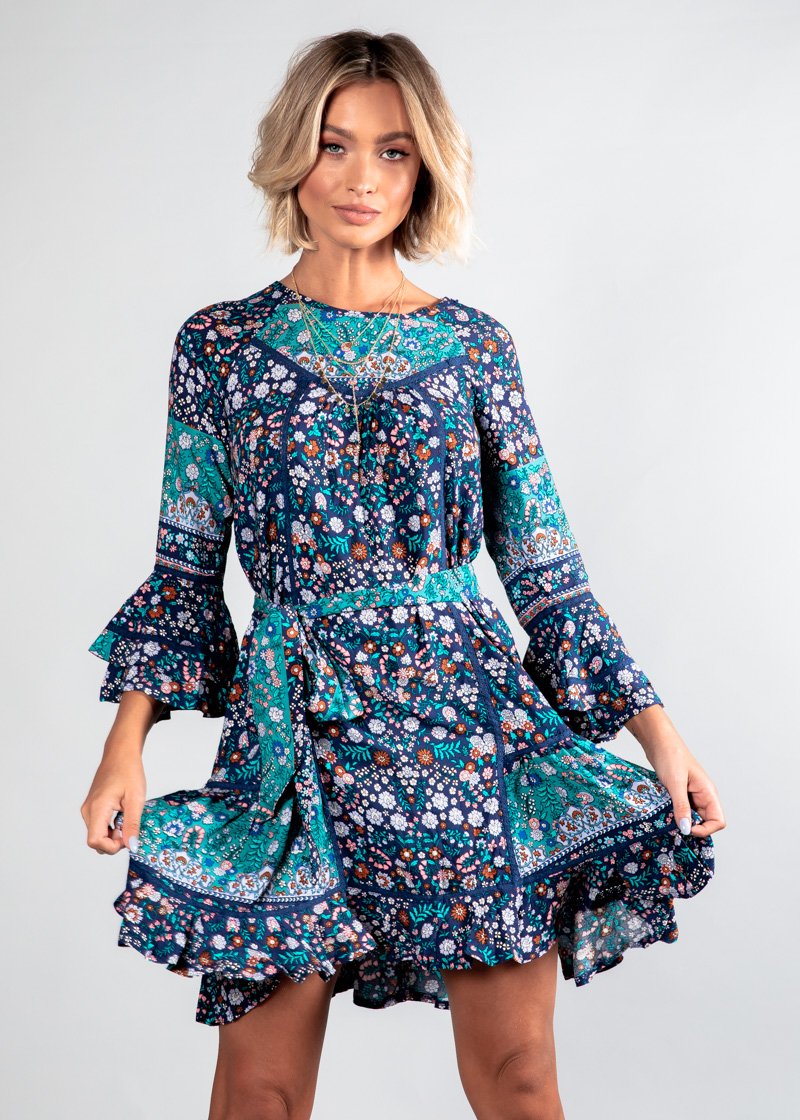 Mermaid Swing Dress w/ Tie - Ziah
