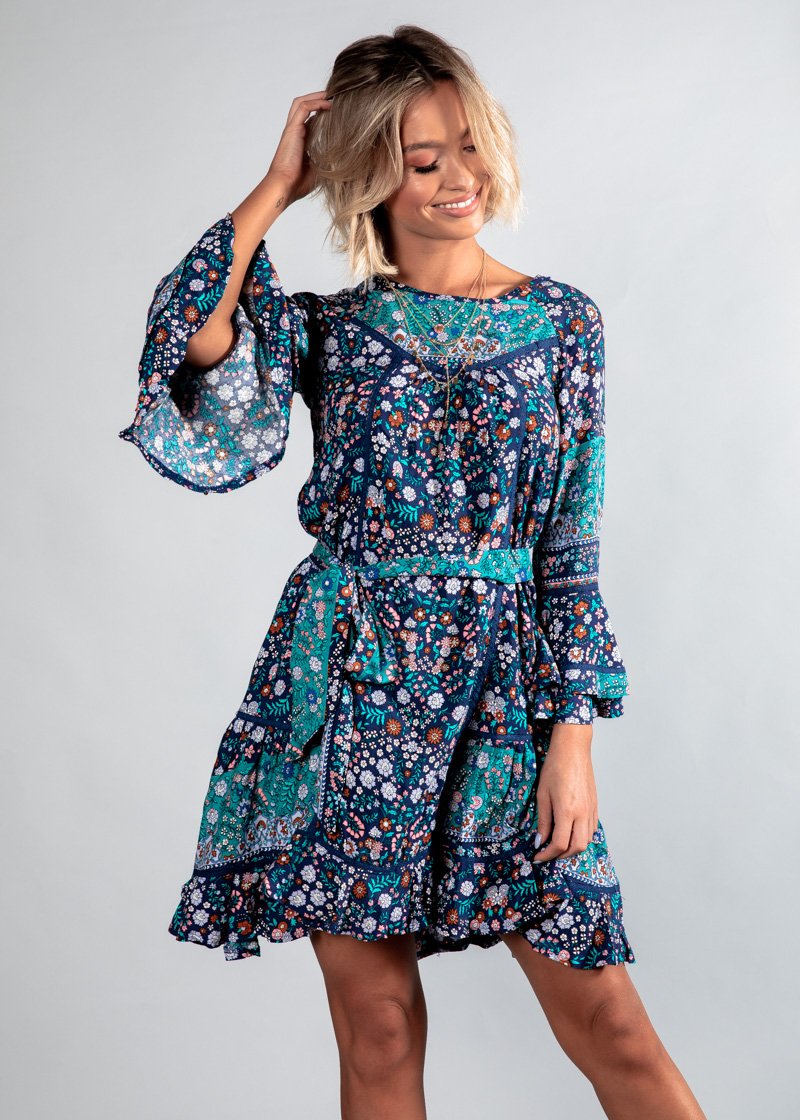 Mermaid Swing Dress w/ Tie - Ziah