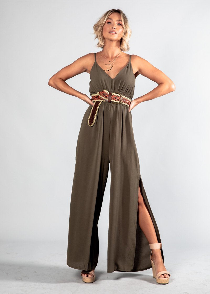 Escaping Fate Pantsuit - Khaki