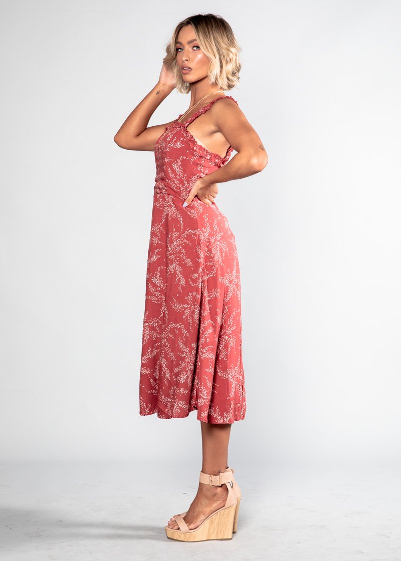Katia Midi Dress - Rose Floral