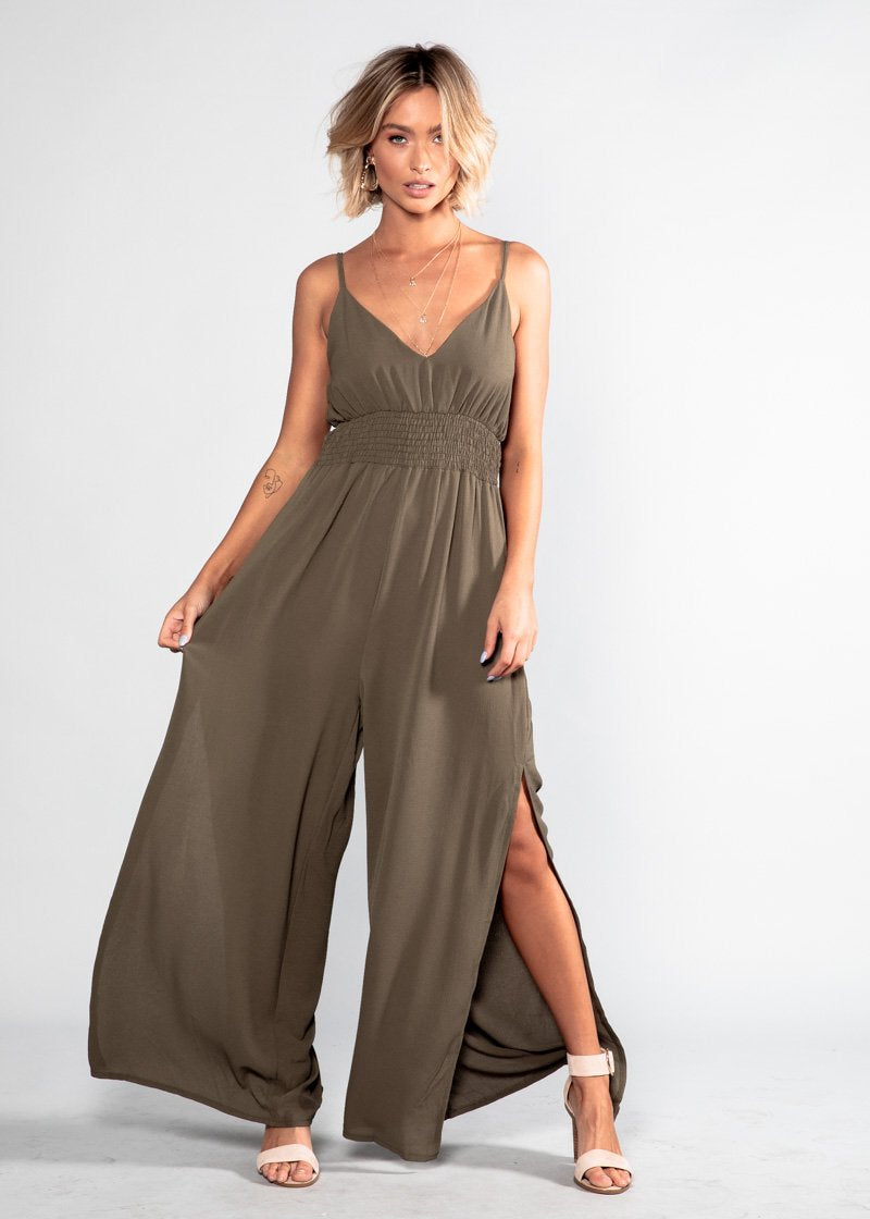 Escaping Fate Pantsuit - Khaki