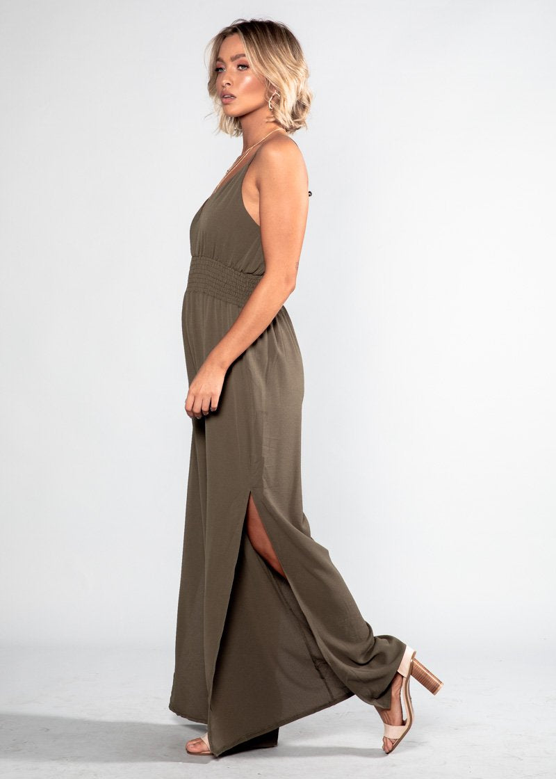 Escaping Fate Pantsuit - Khaki