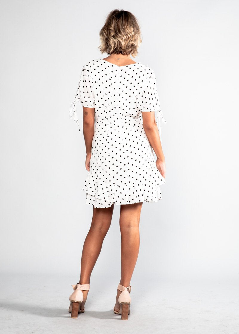 Summer Icon Dress - White Polka