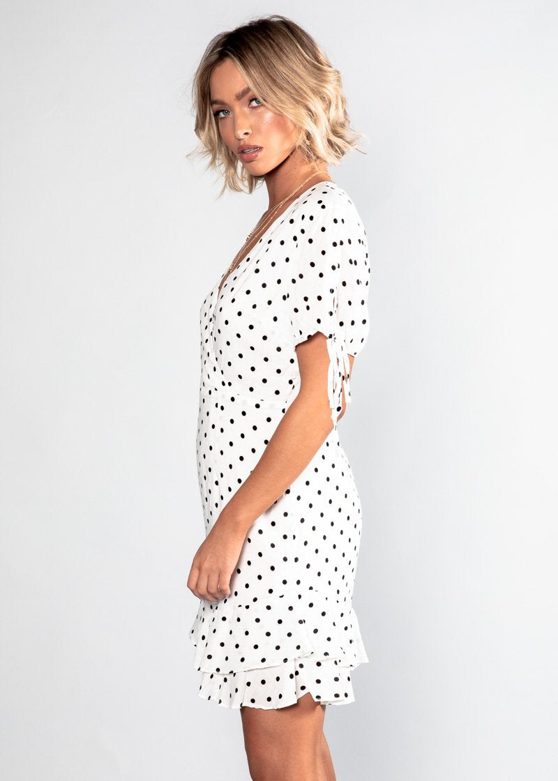 Summer Icon Dress - White Polka