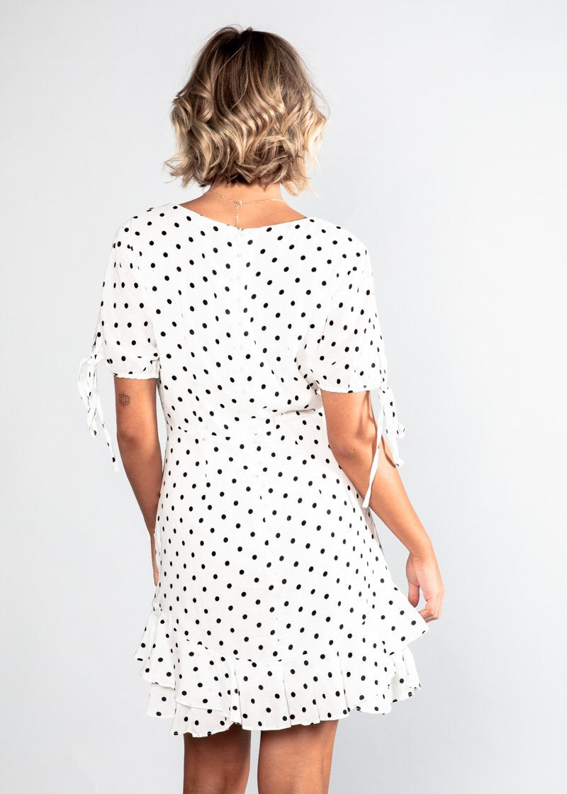 Summer Icon Dress - White Polka