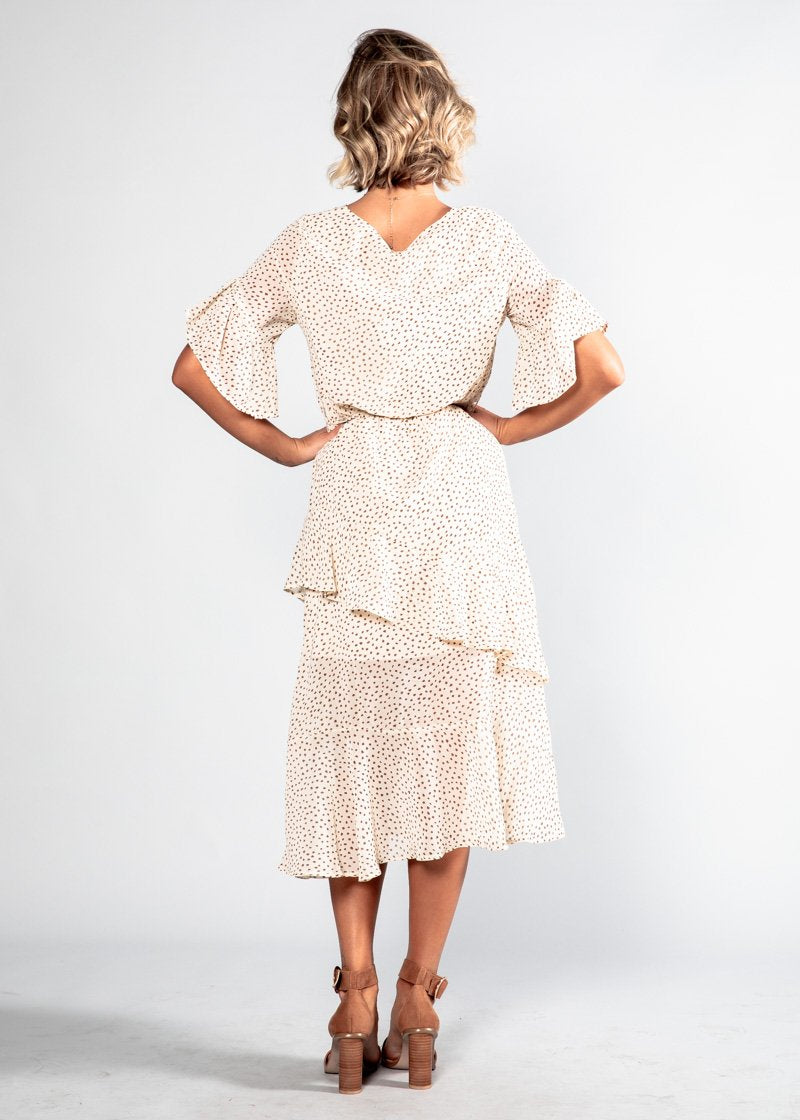 Marmont Midi Dress w/ Tie - Cream