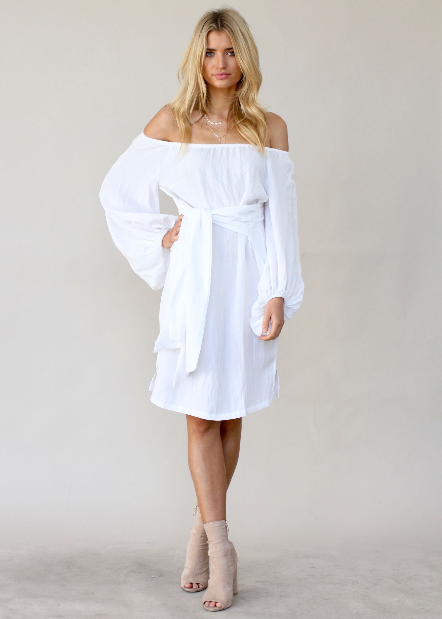 Somerstown Linen Tie Dress - Ivory