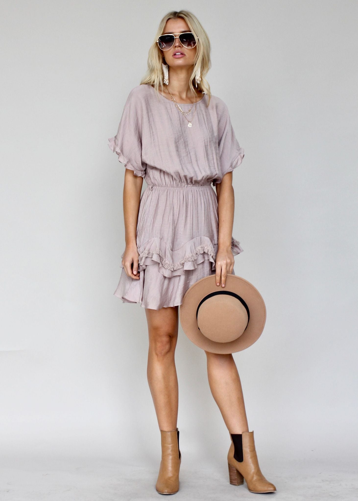 Touch of Glow Dress - Mocha