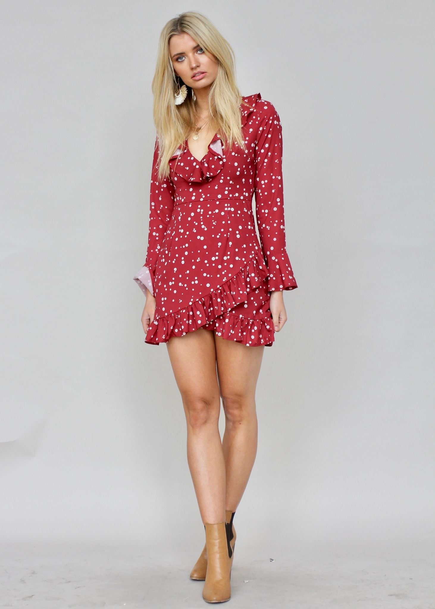 Serafina Dress - Garnet Floral