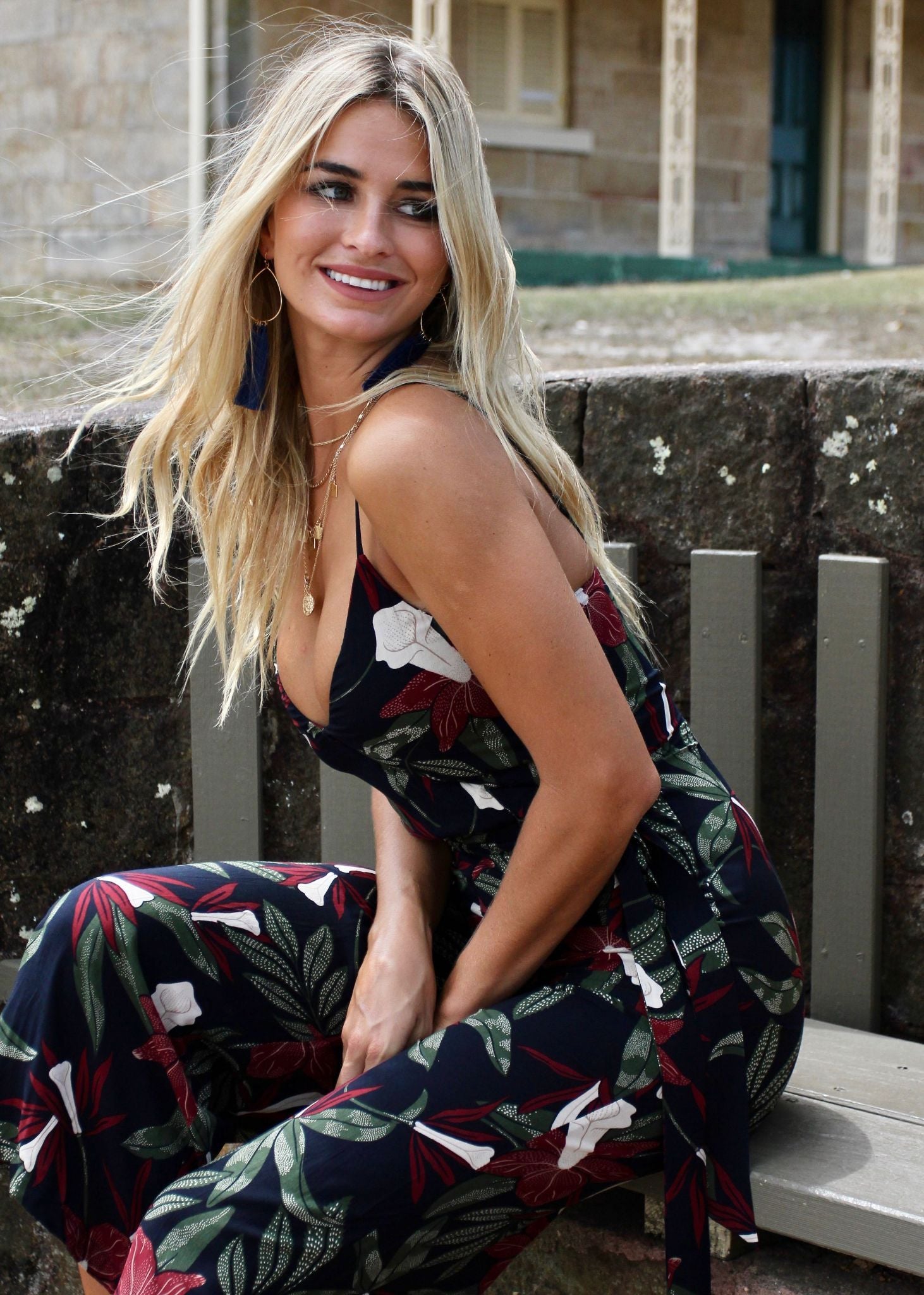 Hunter Journal Pantsuit - Black Palms