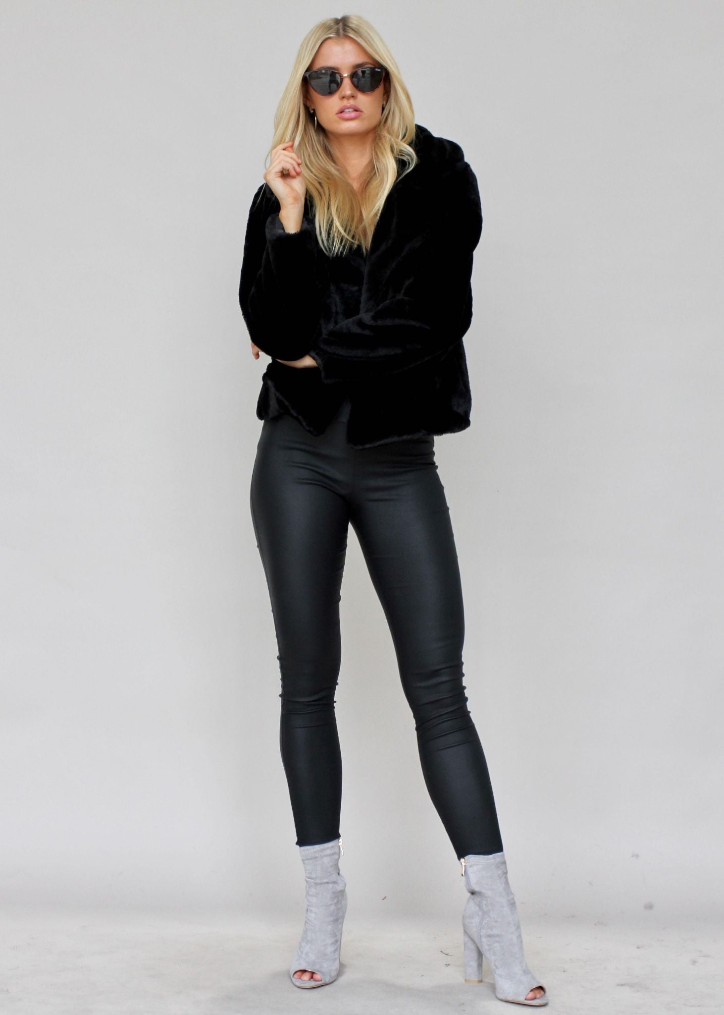 About A Girl Plush Jacket - Black
