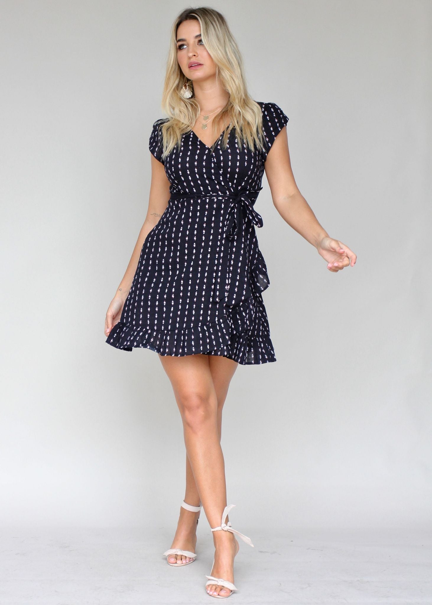 New Beginning Swing Dress - Navy Print