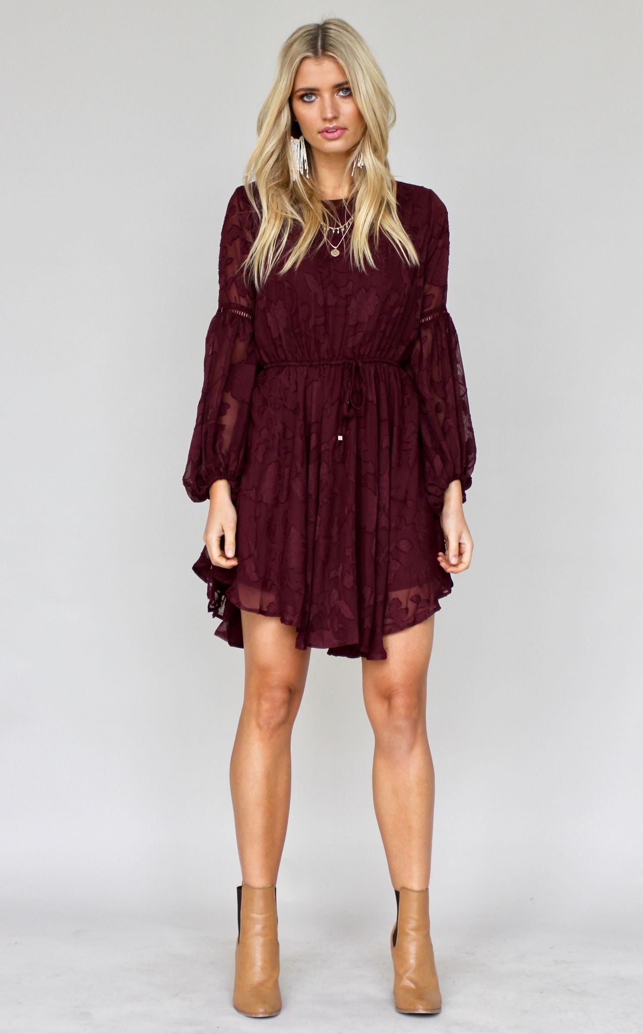 Rosita Swing Dress - Wine