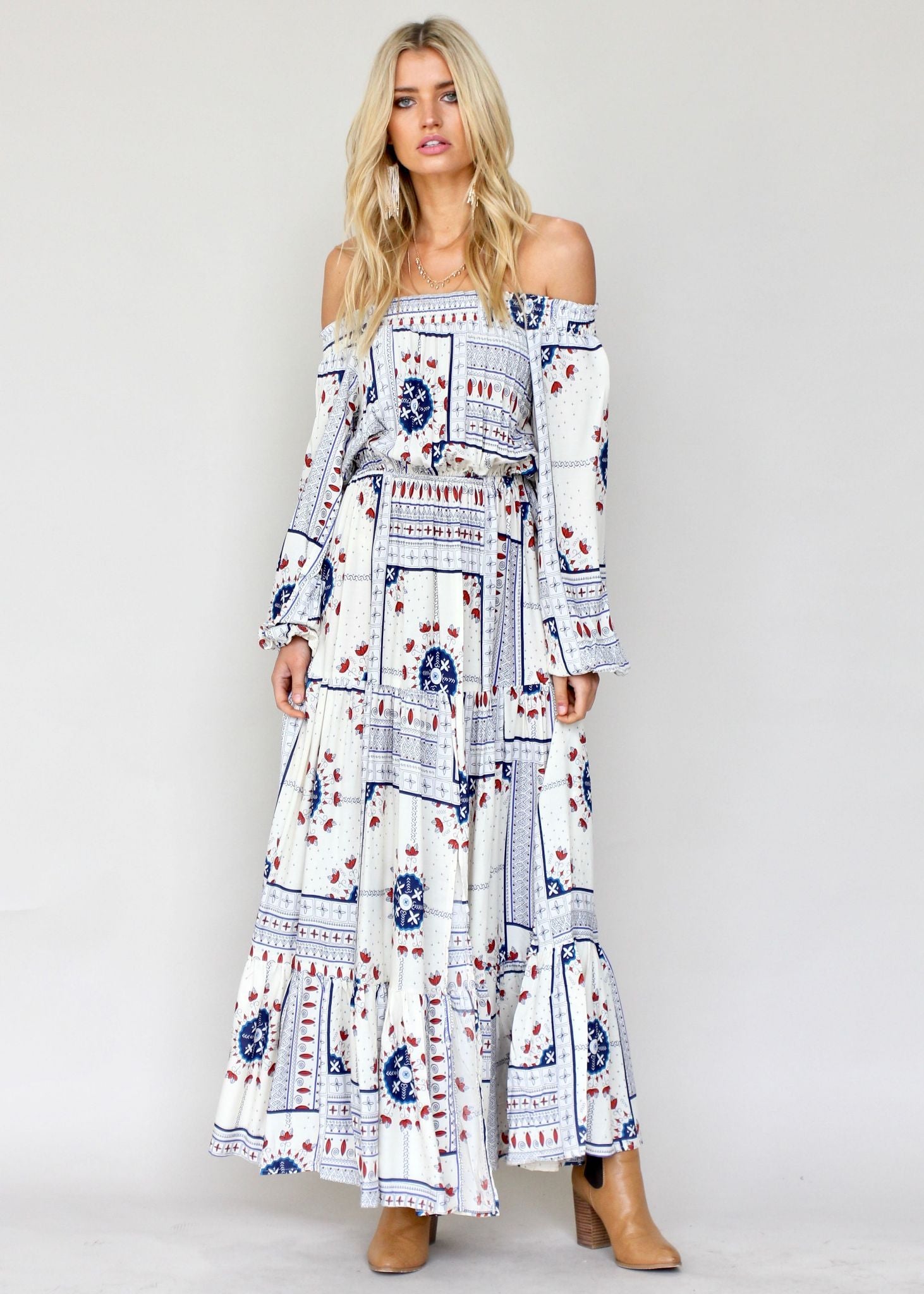 Allie Off Shoulder Maxi Dress - Bow and Arrow