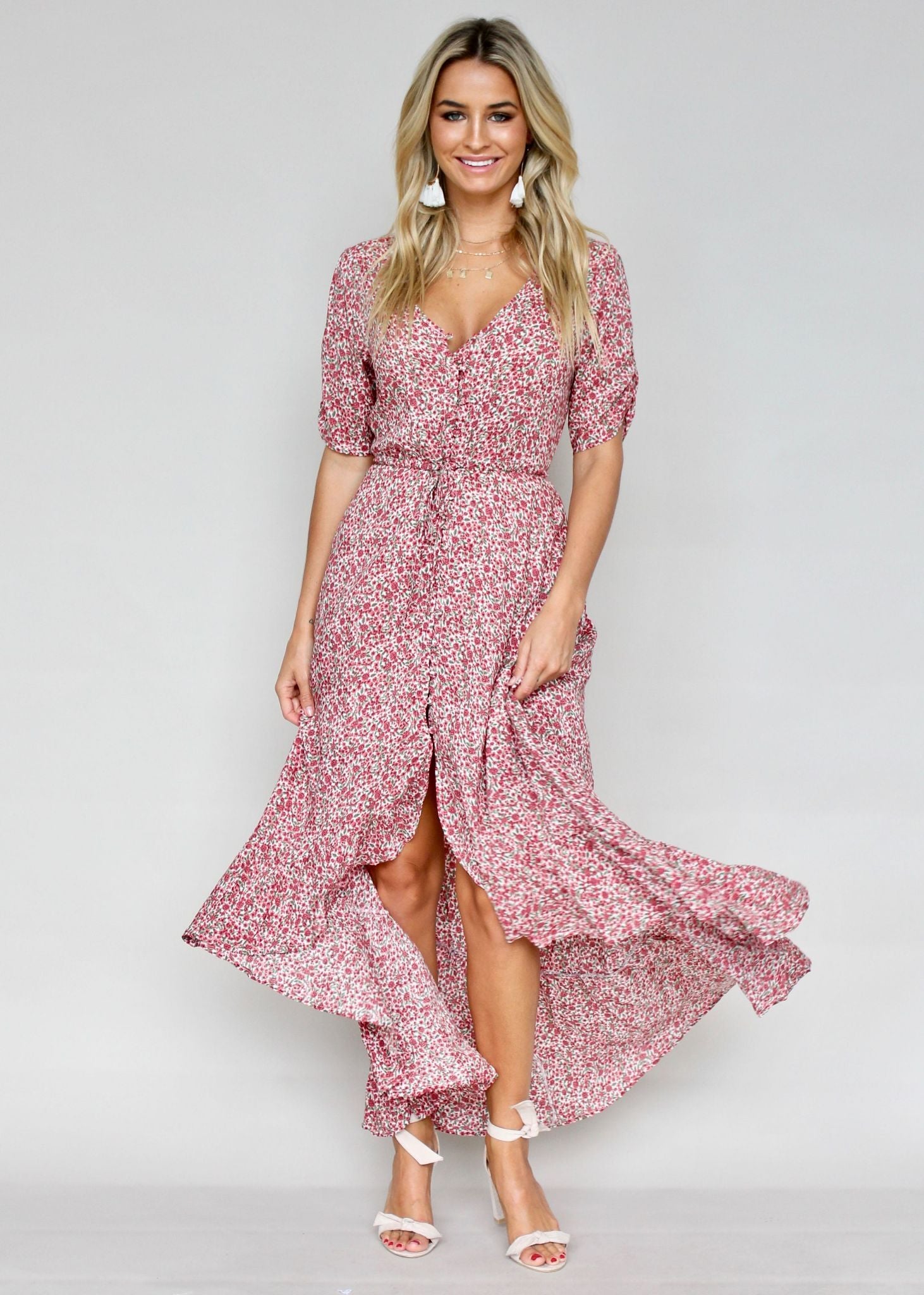 Worlds Away Maxi Dress - Rose