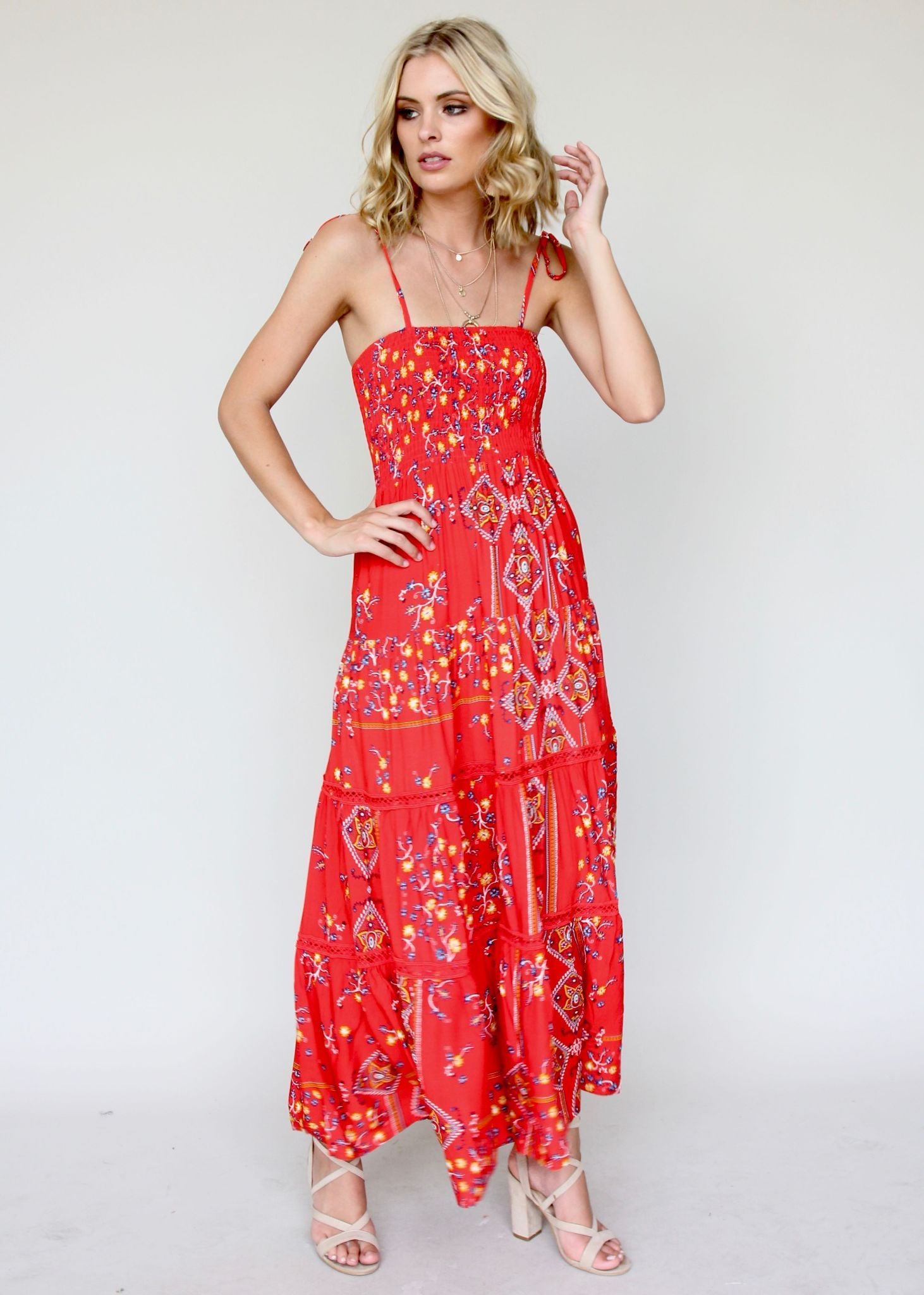Peach Maxi Dress - Sebastian
