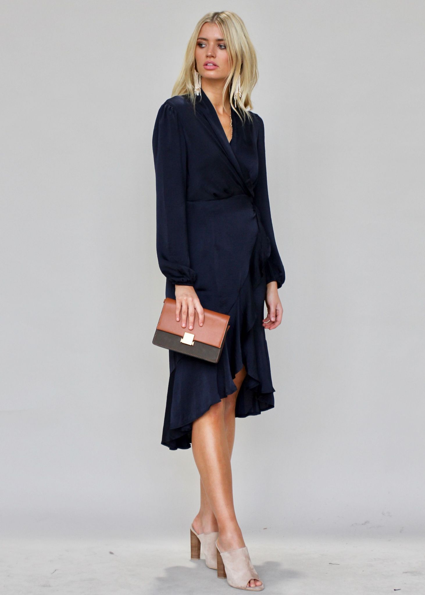 Last Call Wrap Dress - Navy
