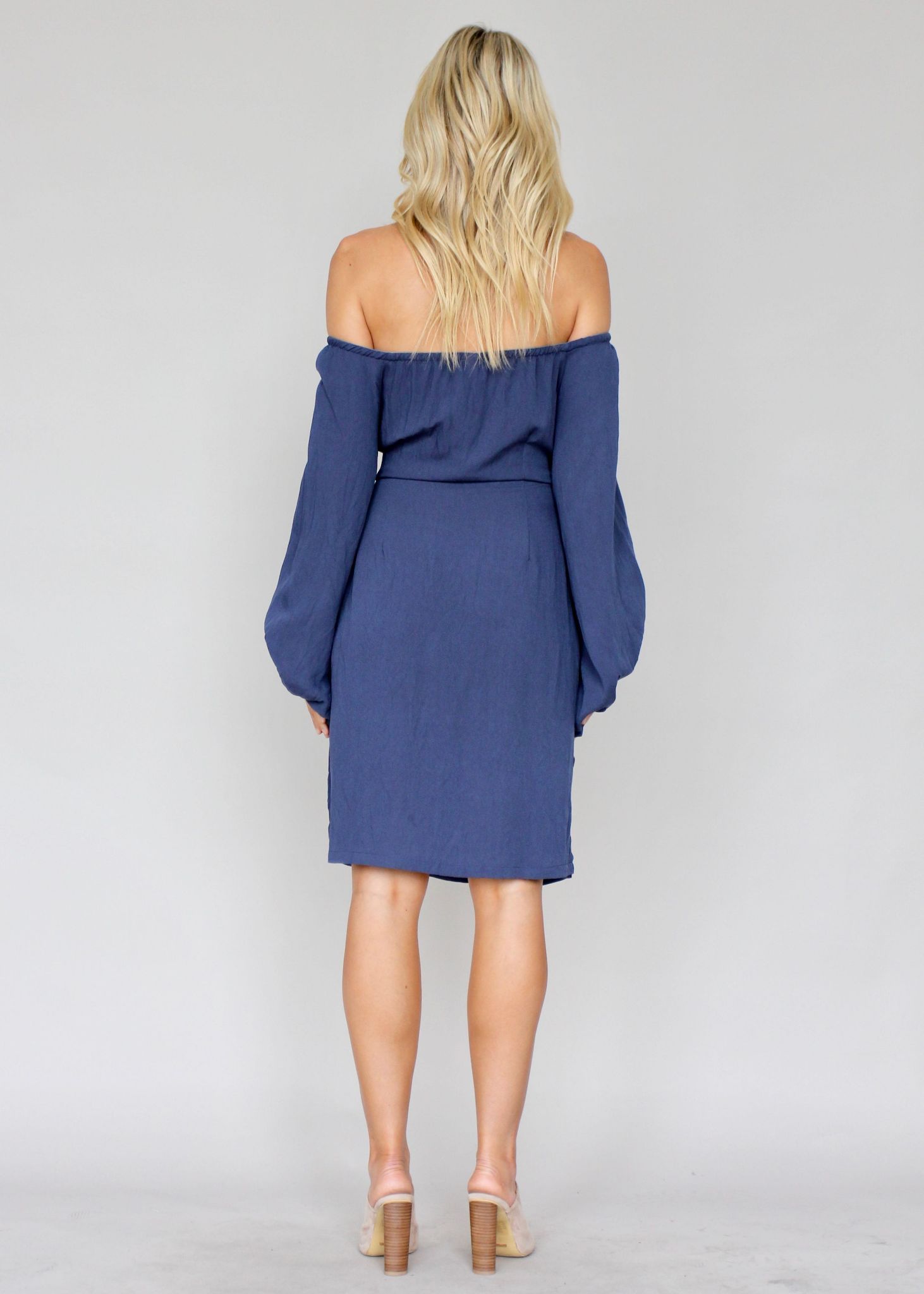 Somerstown Linen Tie Dress - Navy