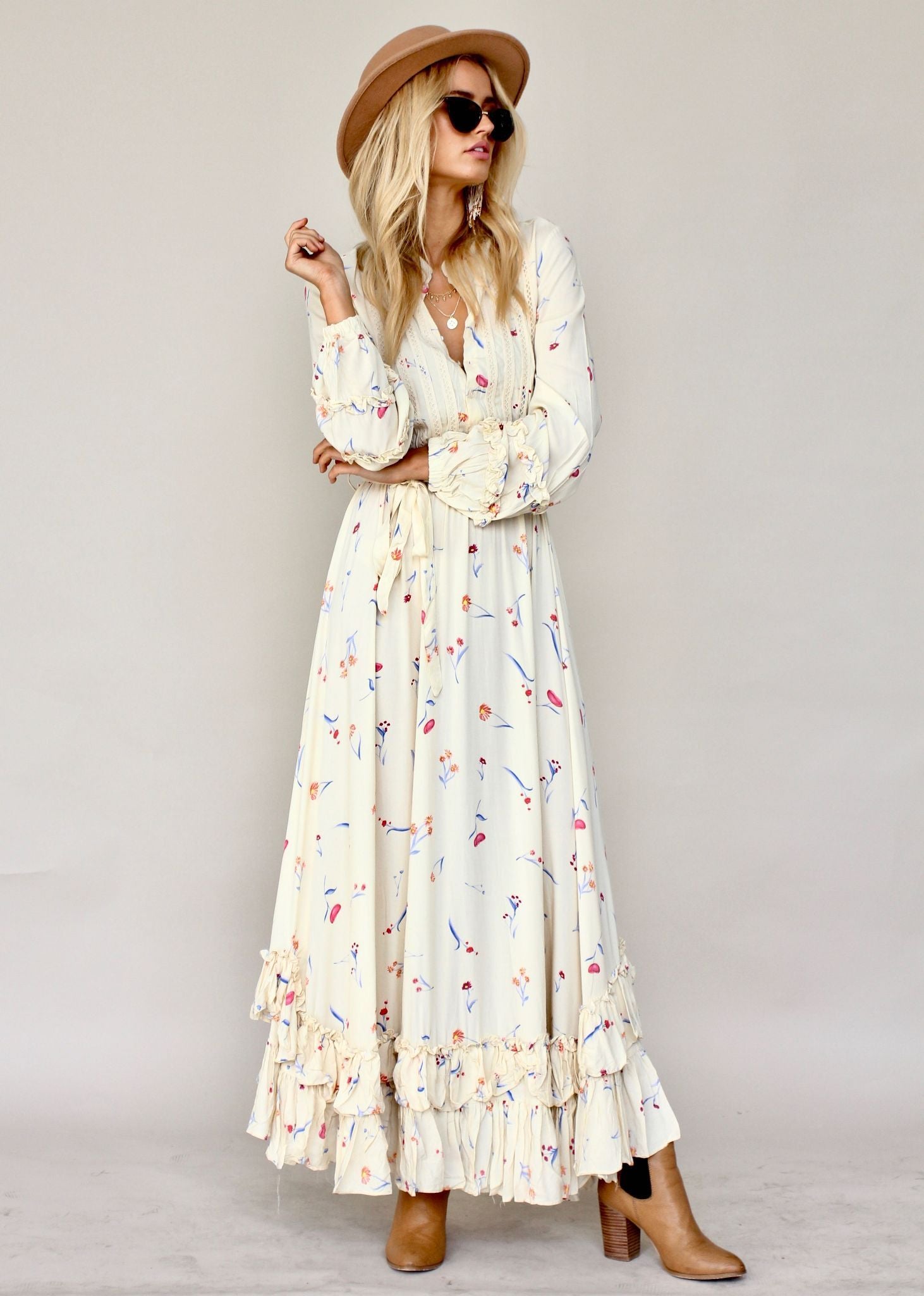 Roxanne Maxi Dress w/ Tie - Atlas