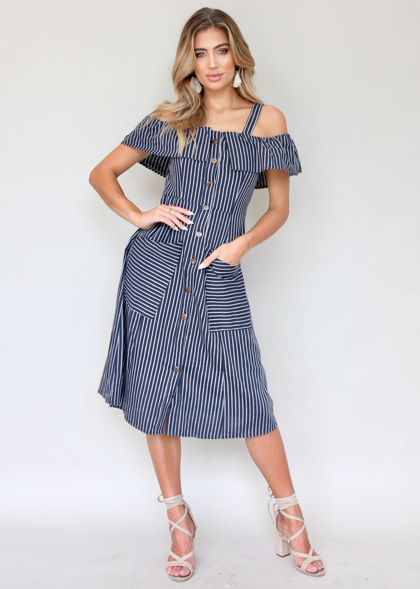 End Game Dress - Navy Stripe