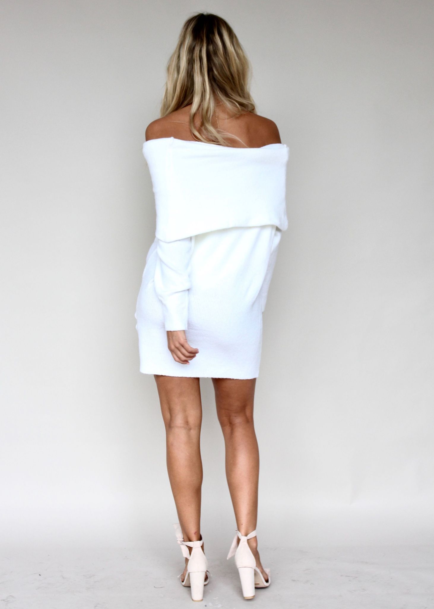 Marco Luxe Rolldown Sweater Dress - Off White