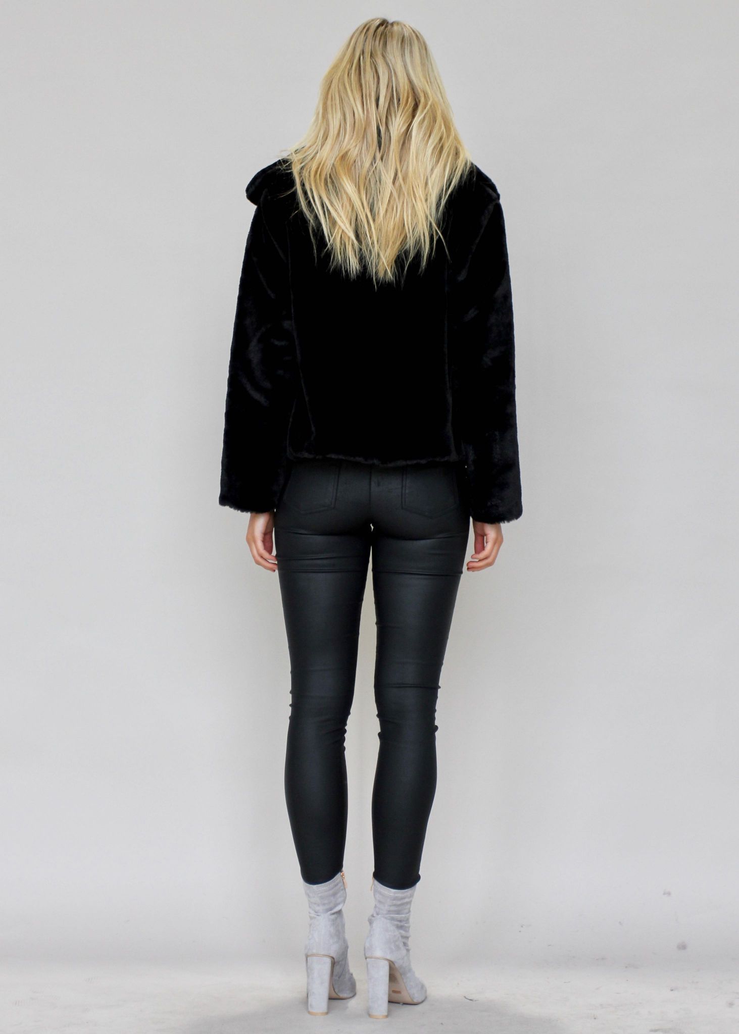 About A Girl Plush Jacket - Black