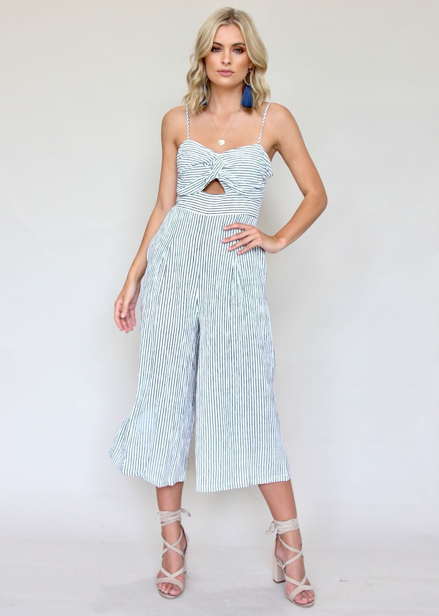 Romara Pantsuit - Navy Stripe