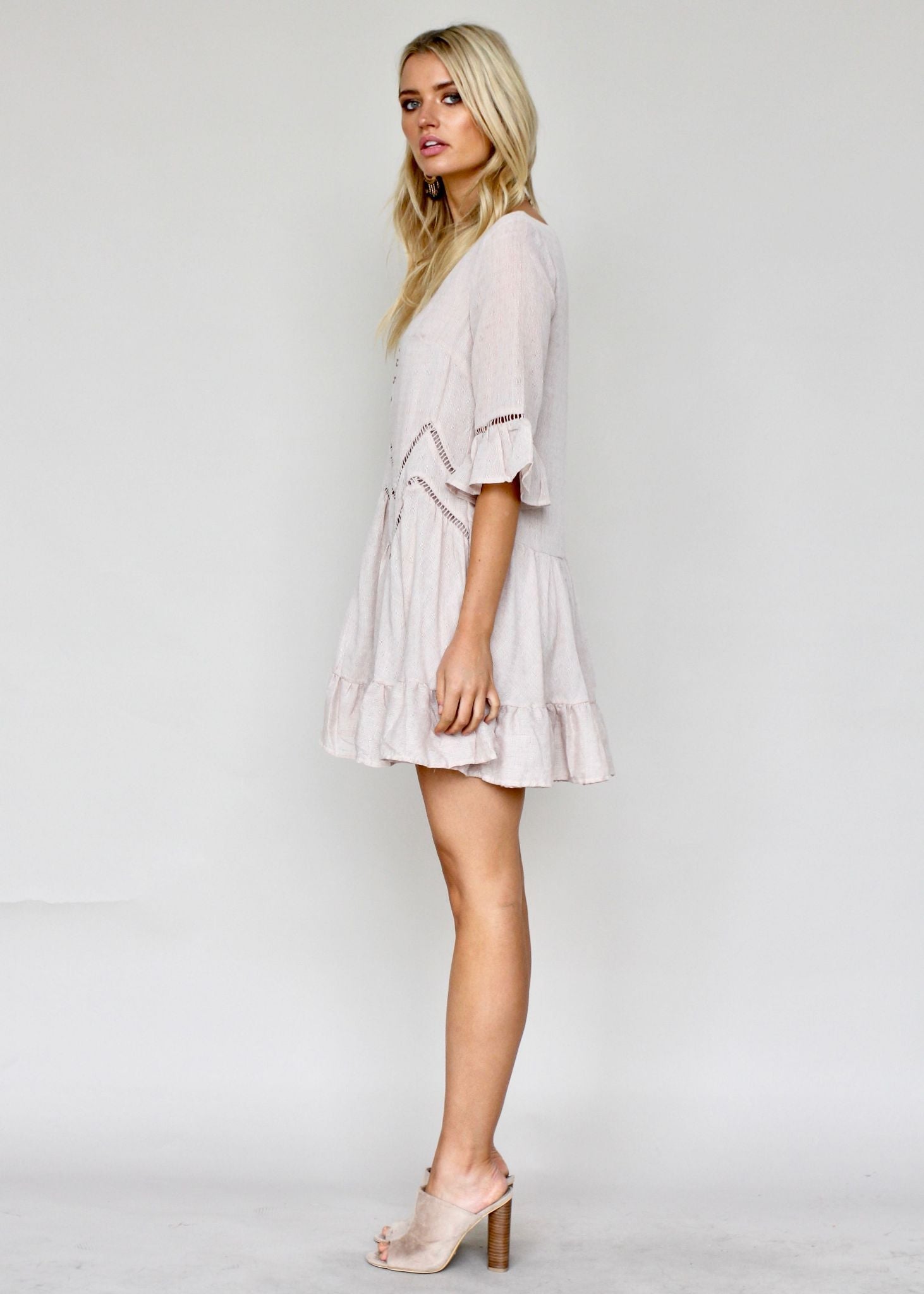 Crave More Swing Dress - Beige
