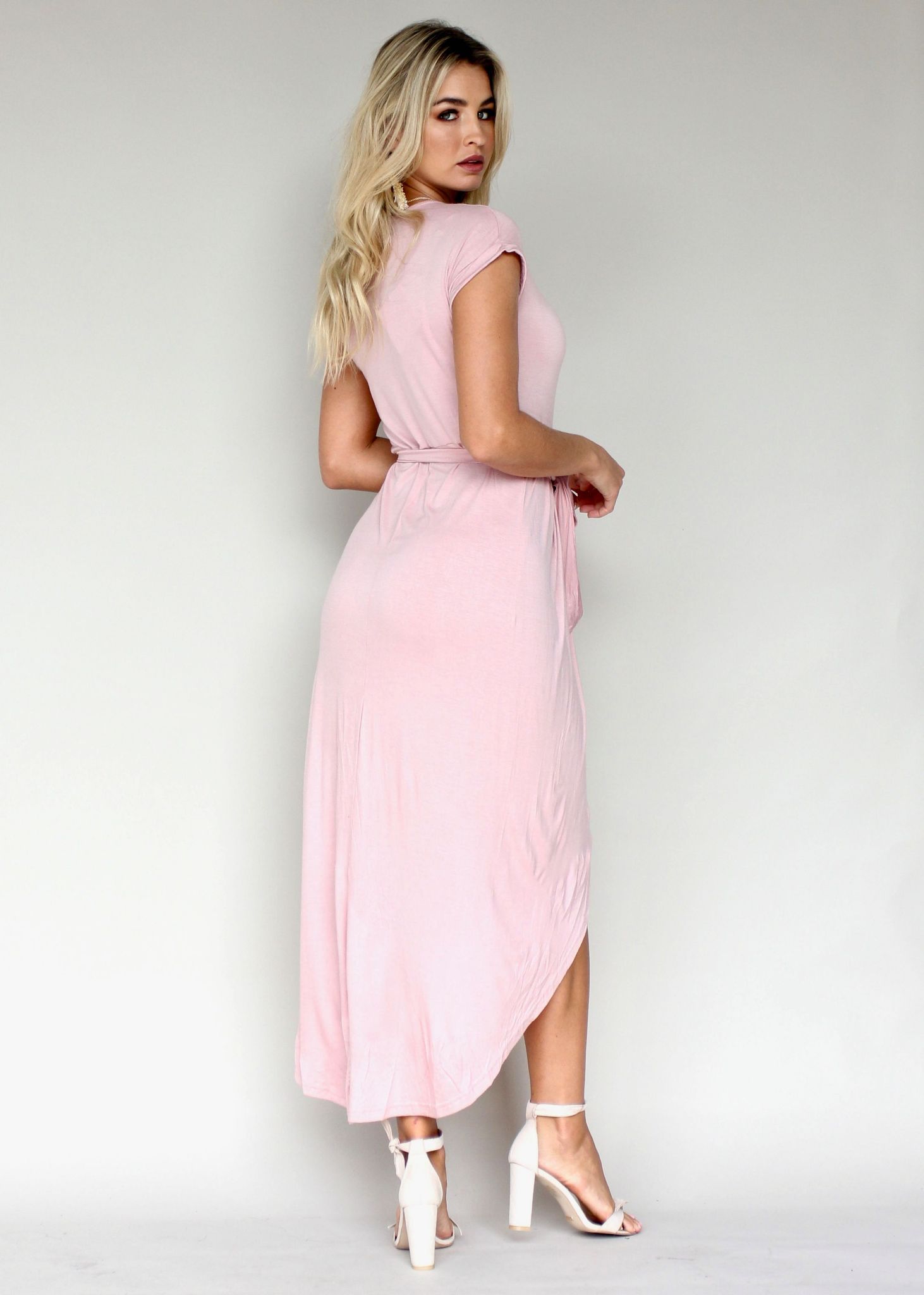 Walk This Way Jersey Midi Dress - Dusty Pink