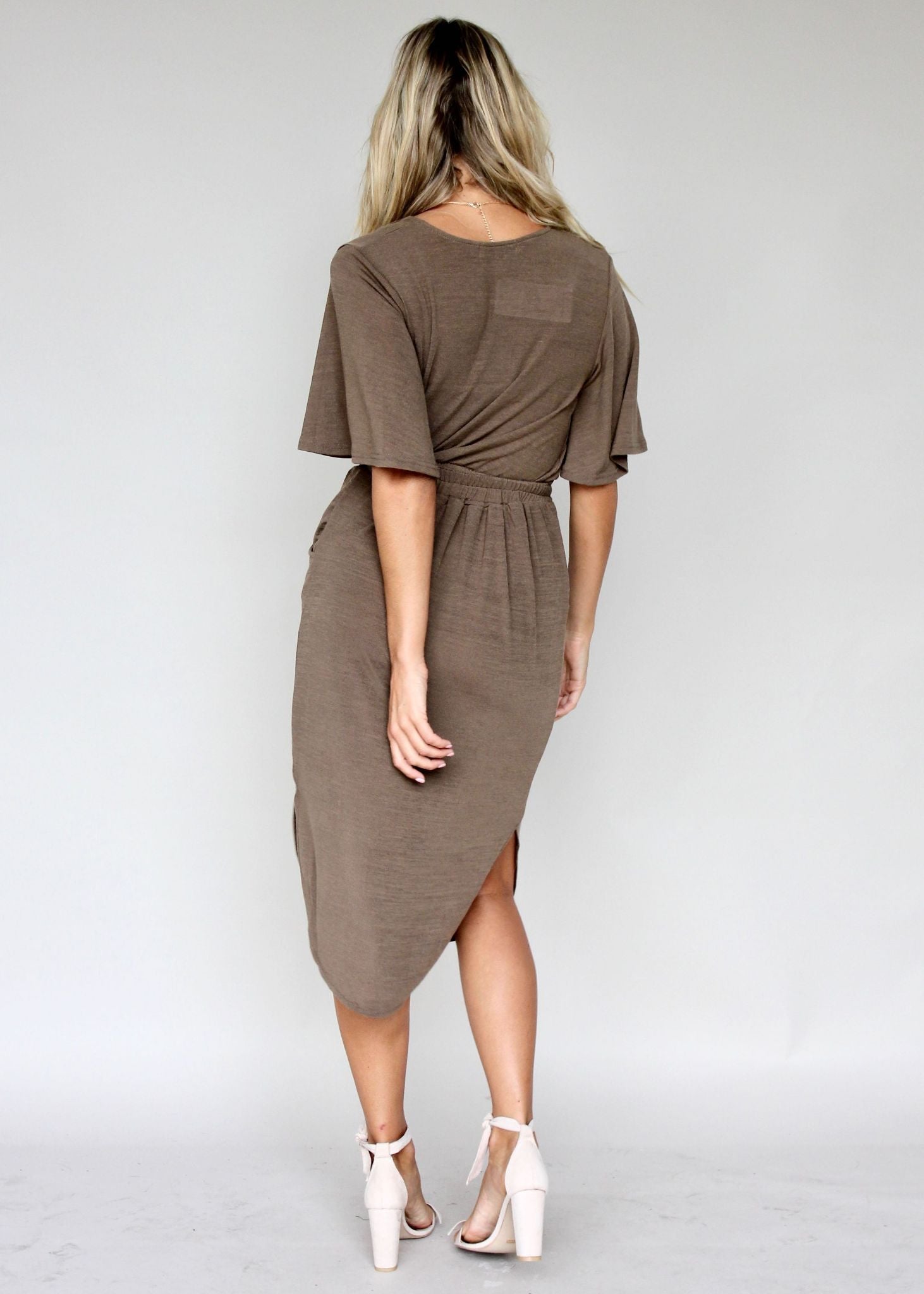 Run & Tell Midi Dress - Khaki