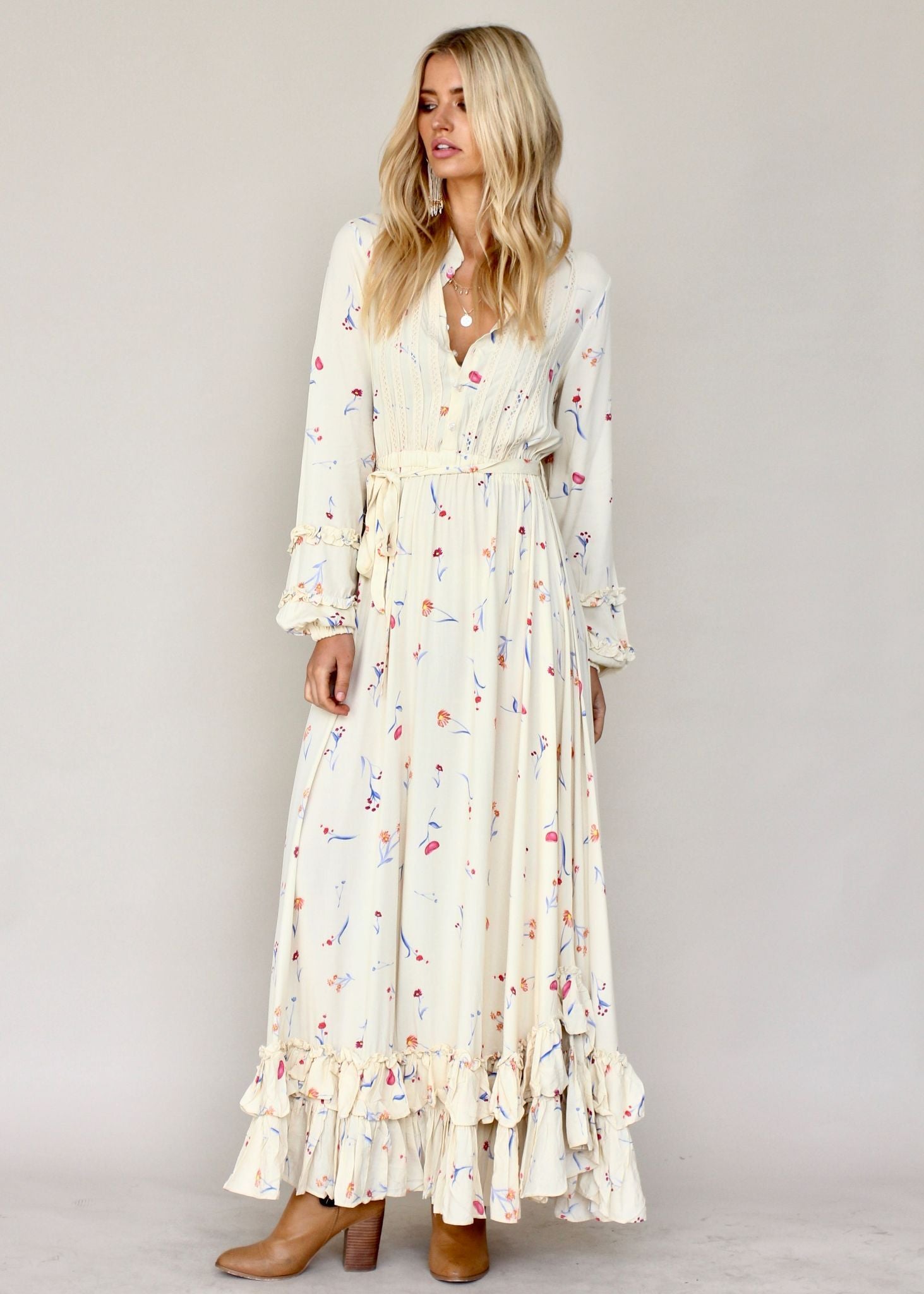 Roxanne Maxi Dress w/ Tie - Atlas