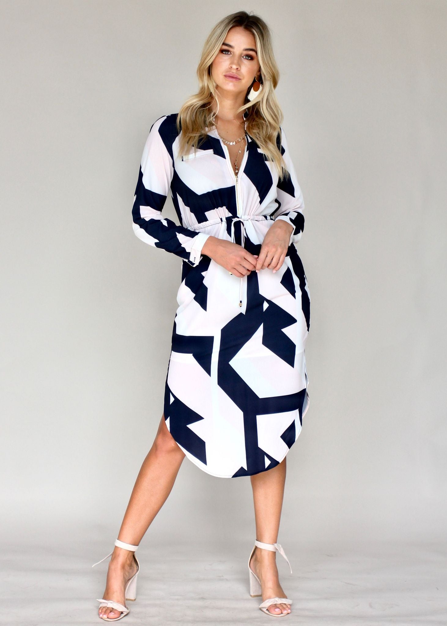 Let Me Lead Midi Dress - Geo