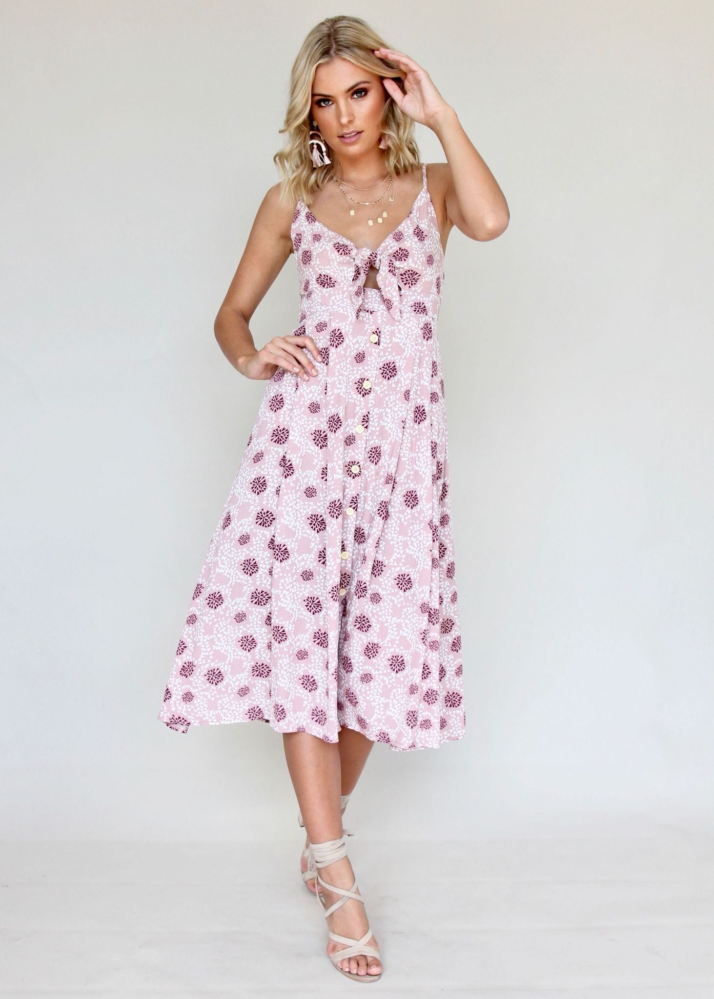 Big City Midi Dress - Woodrose