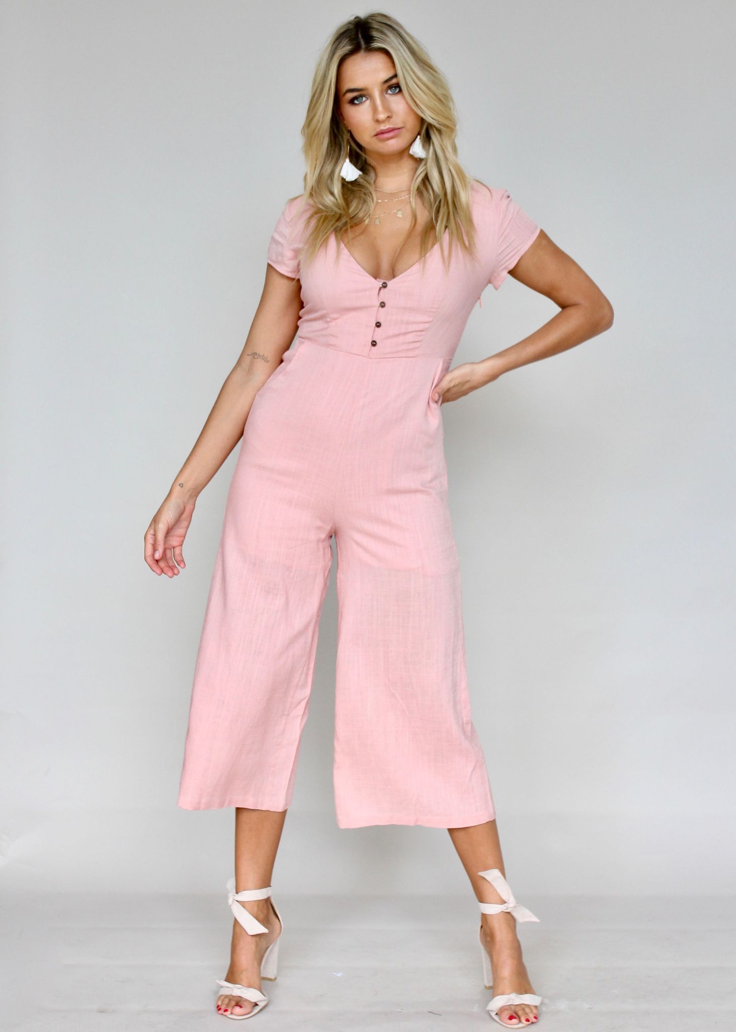 Open Skylight Pantsuit - Peachy
