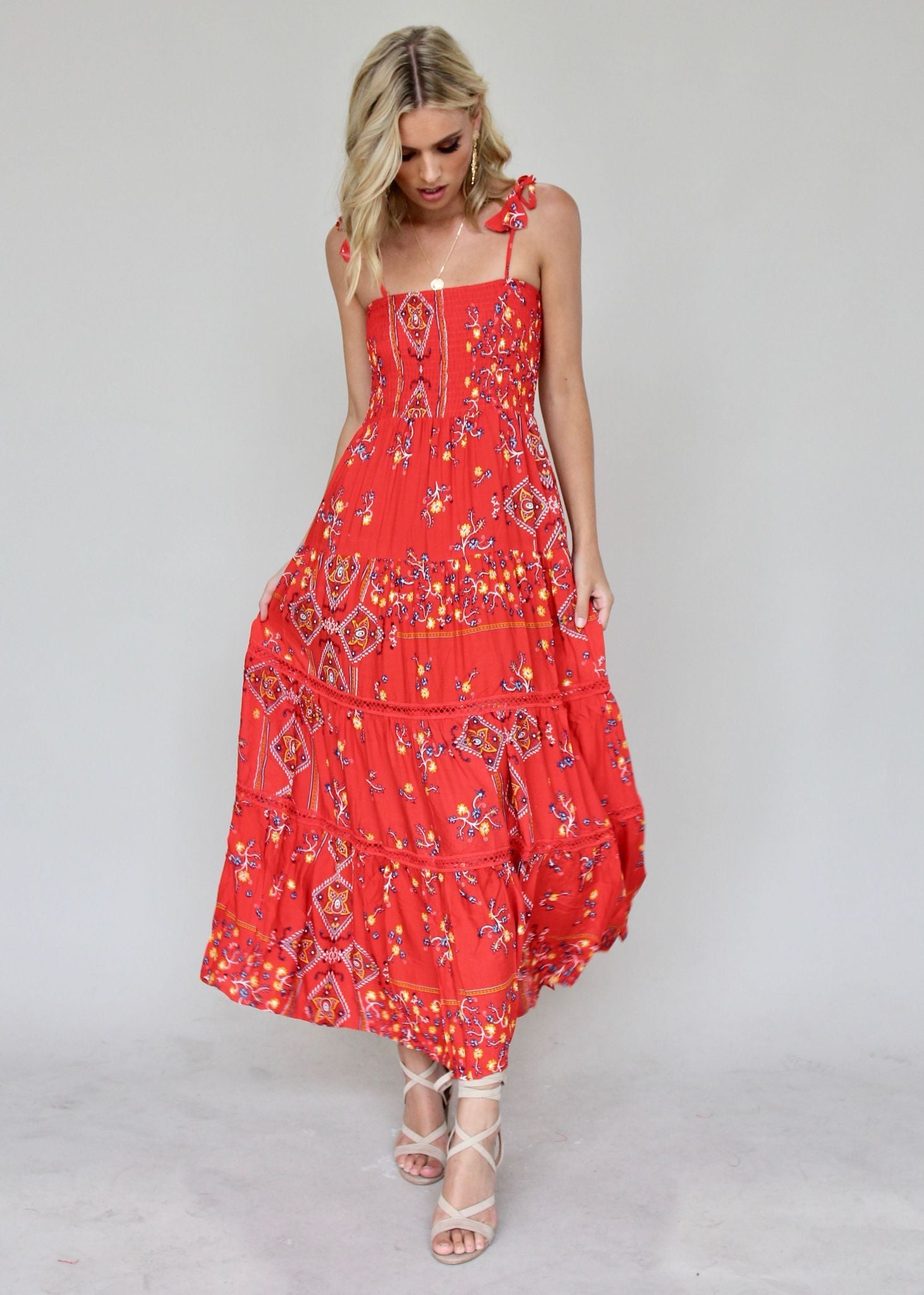 Peach Maxi Dress - Sebastian