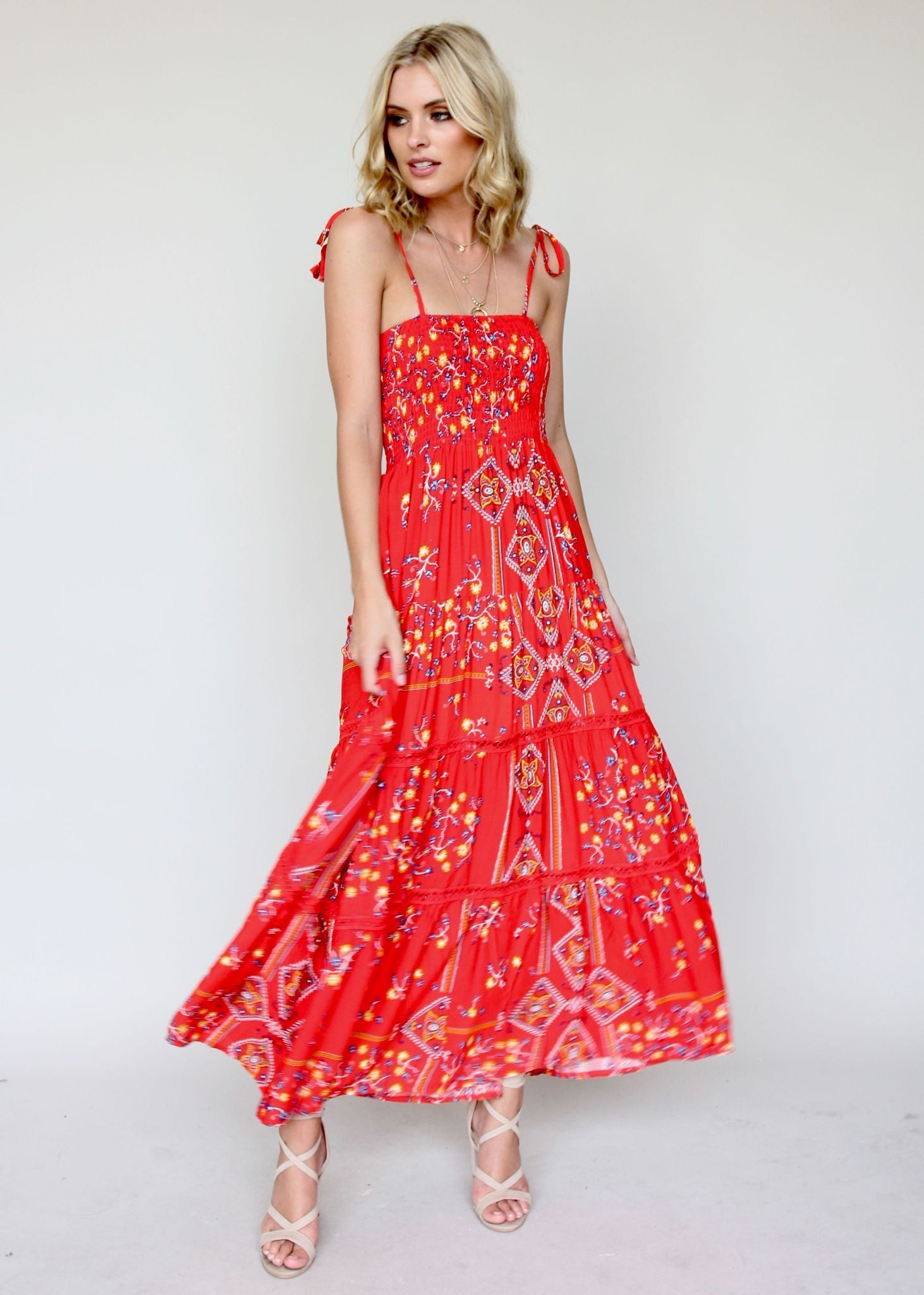 Peach Maxi Dress - Sebastian
