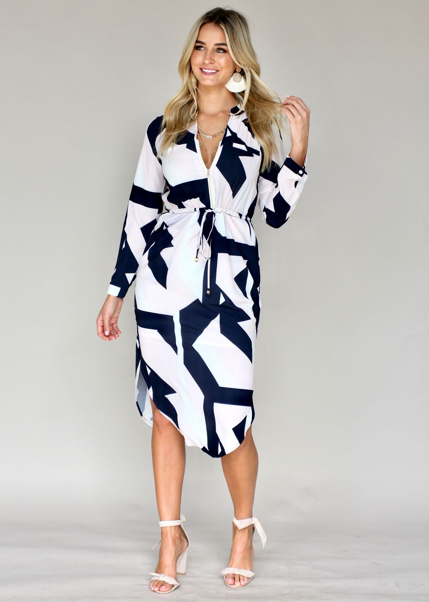 Let Me Lead Midi Dress - Geo