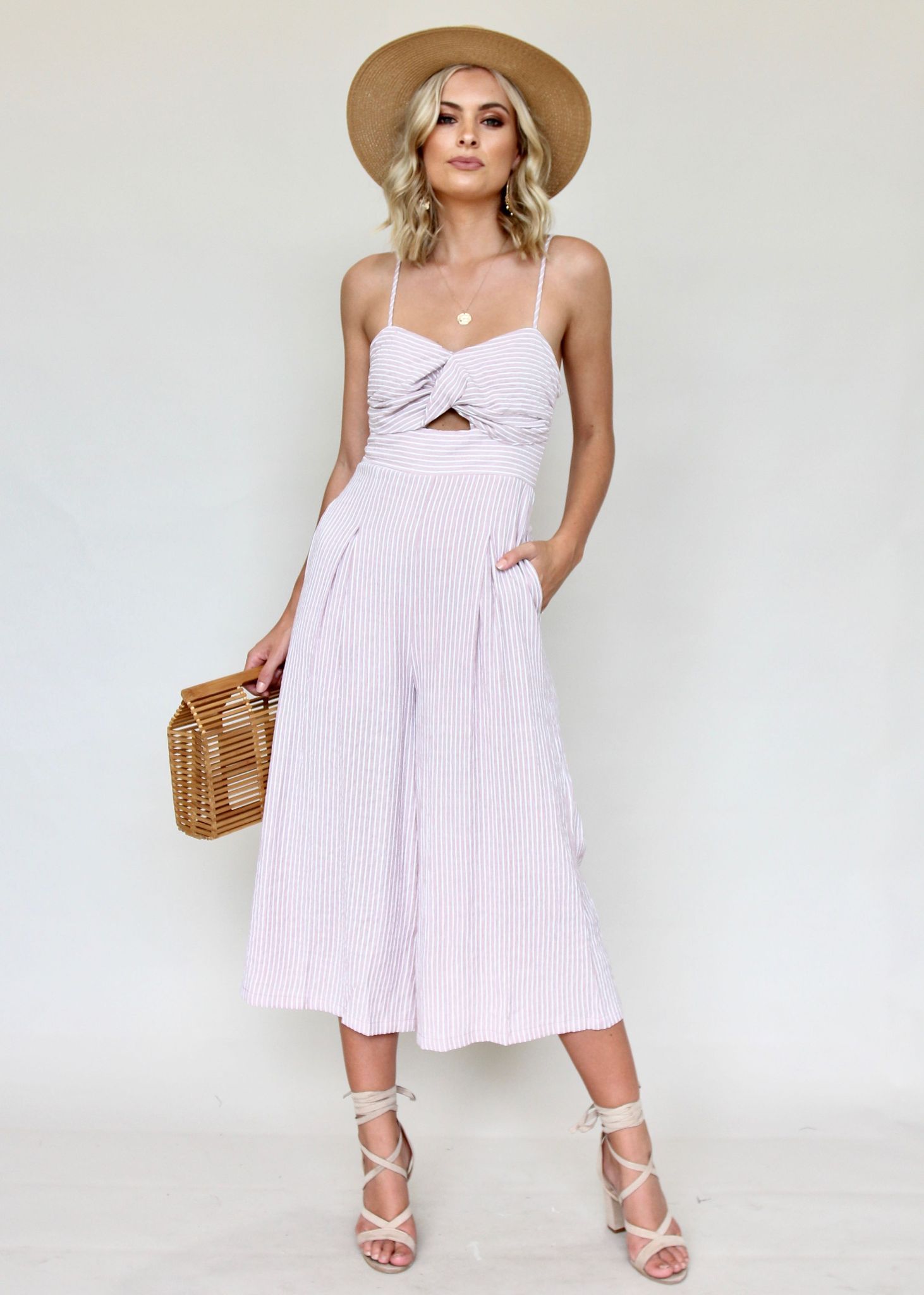 Romara Pantsuit - Mauve Stripe