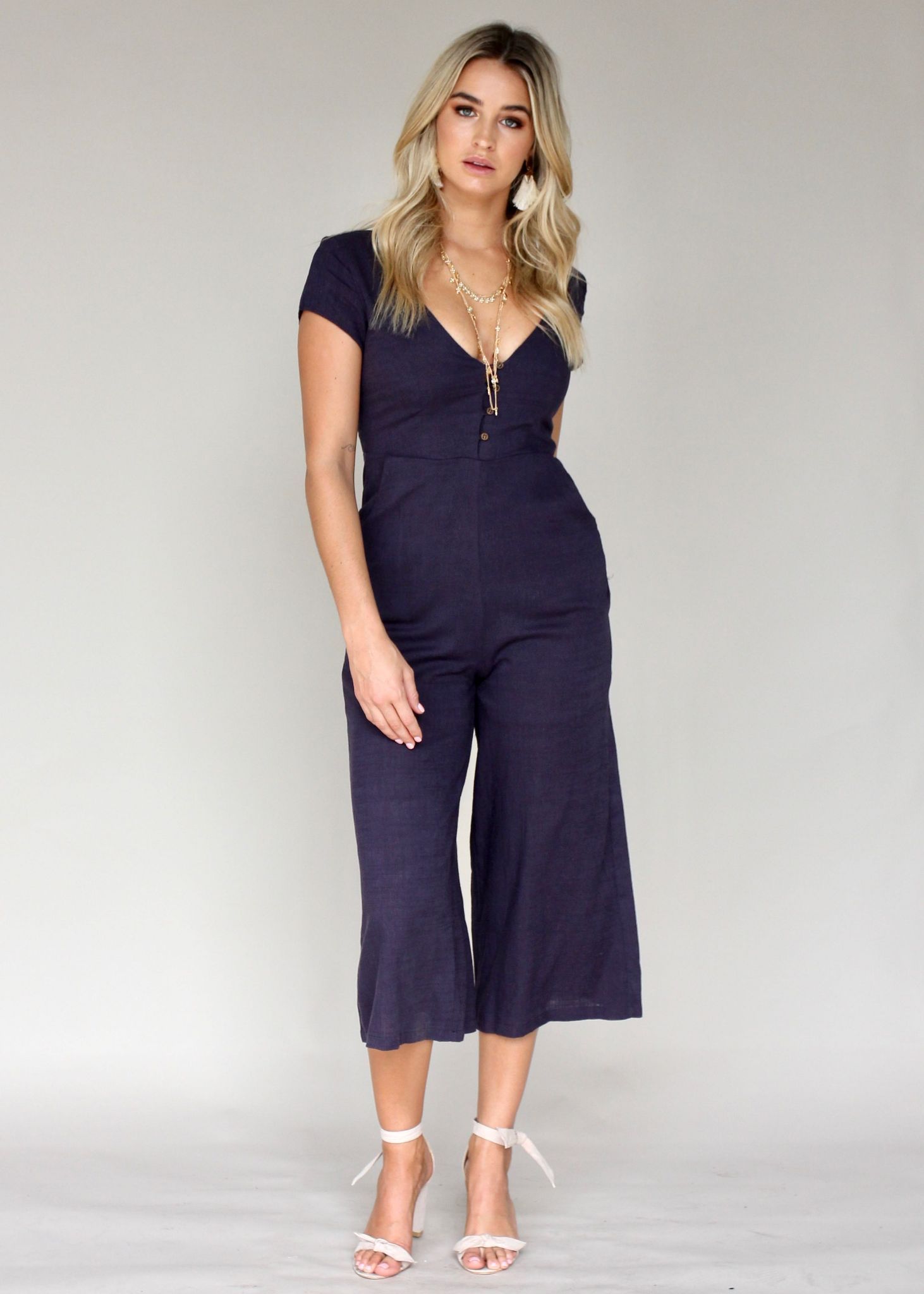 Open Skylight Pantsuit - Navy