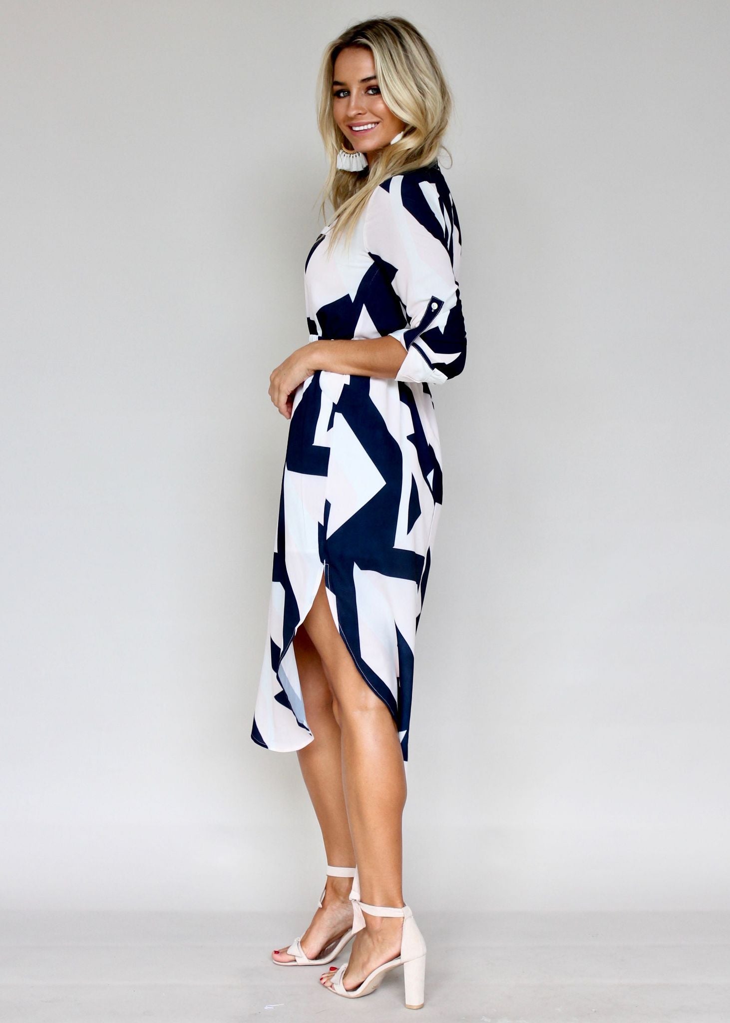Let Me Lead Midi Dress - Geo