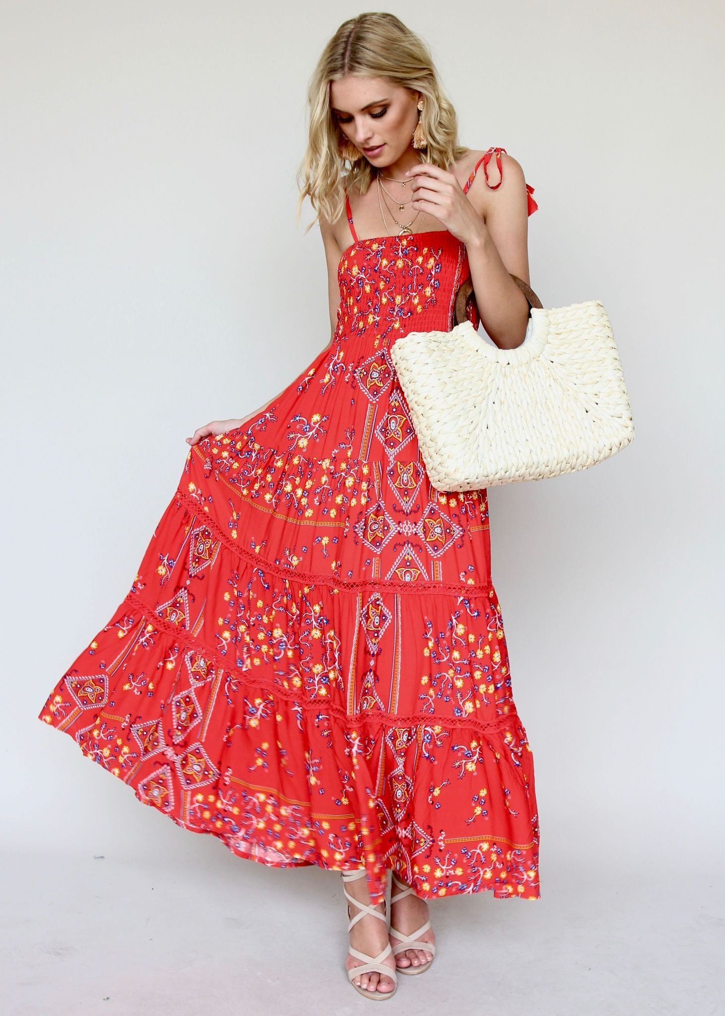 Peach Maxi Dress - Sebastian