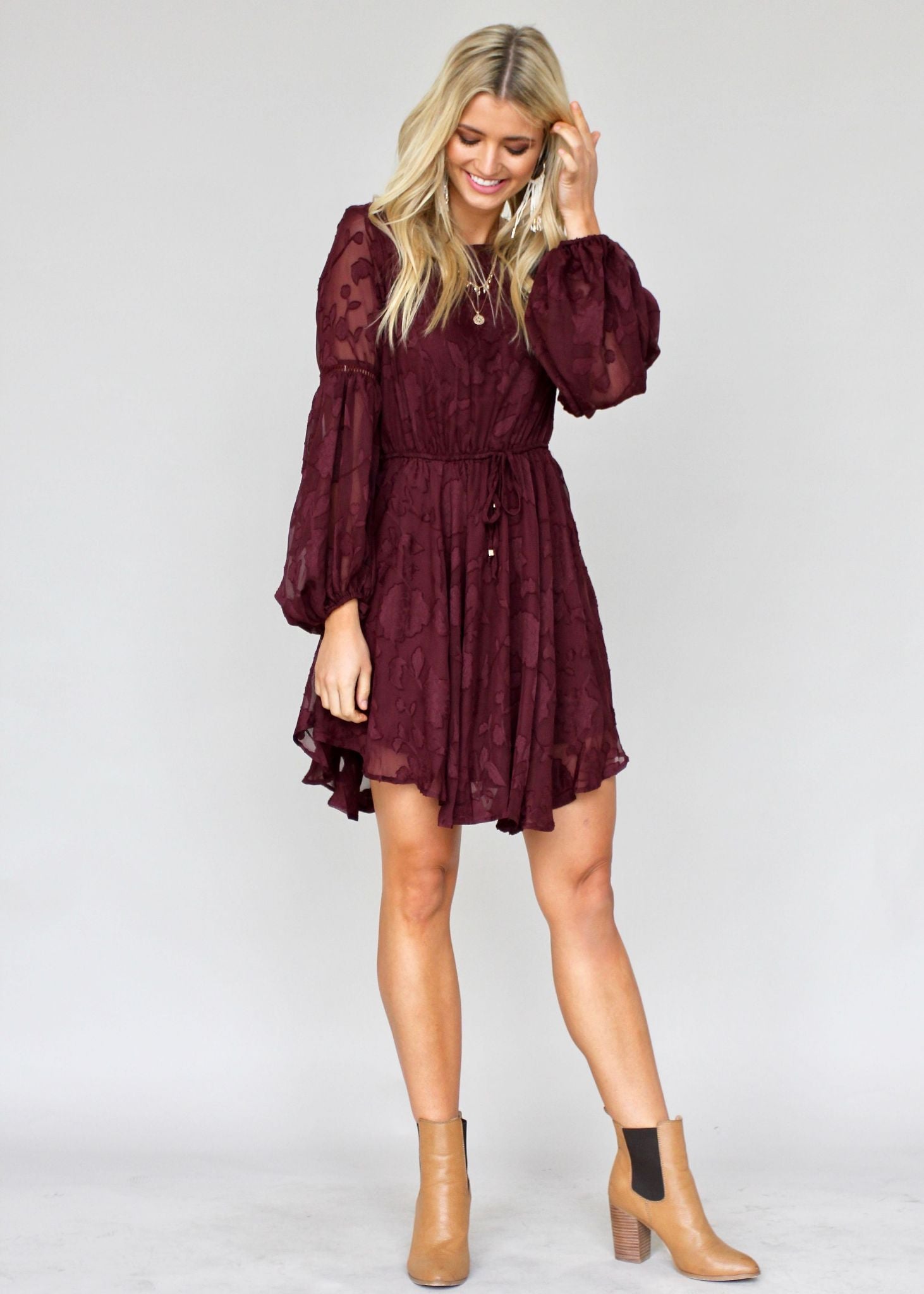 Rosita Swing Dress - Wine