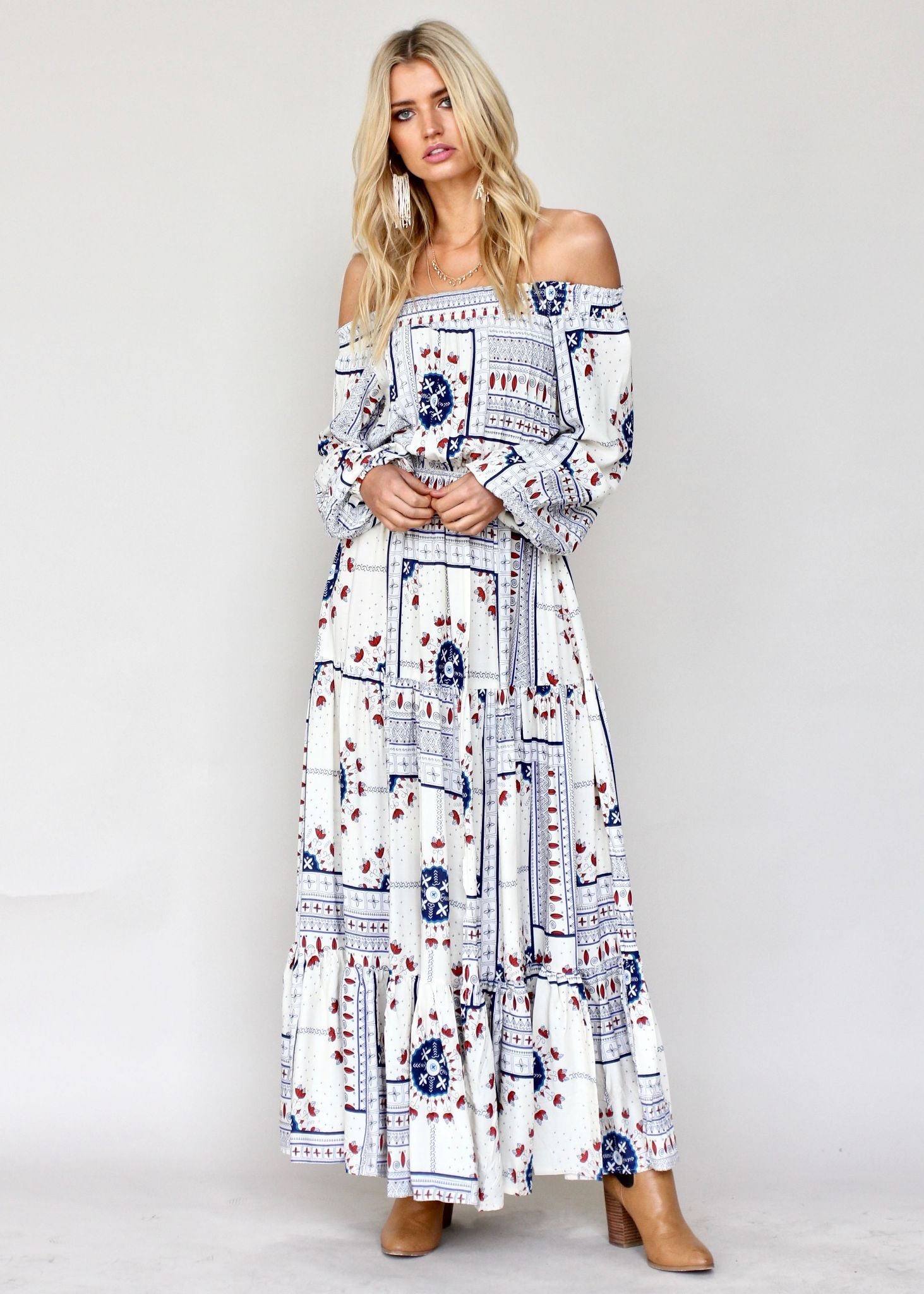 Allie Off Shoulder Maxi Dress - Bow and Arrow